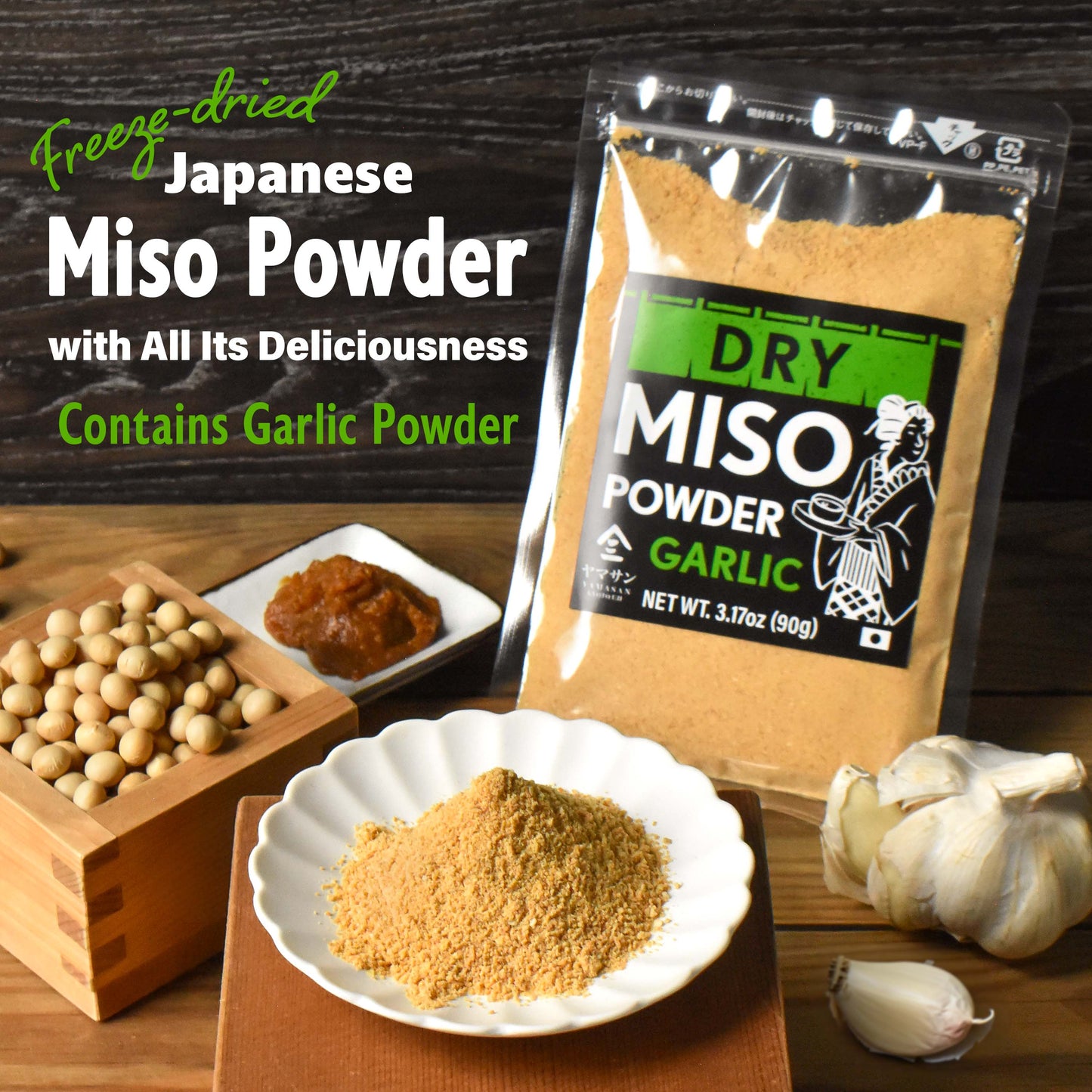 Garlic Miso Powder Seasoning 90g(3.17oz) - YAMASAN KYOTOUJI