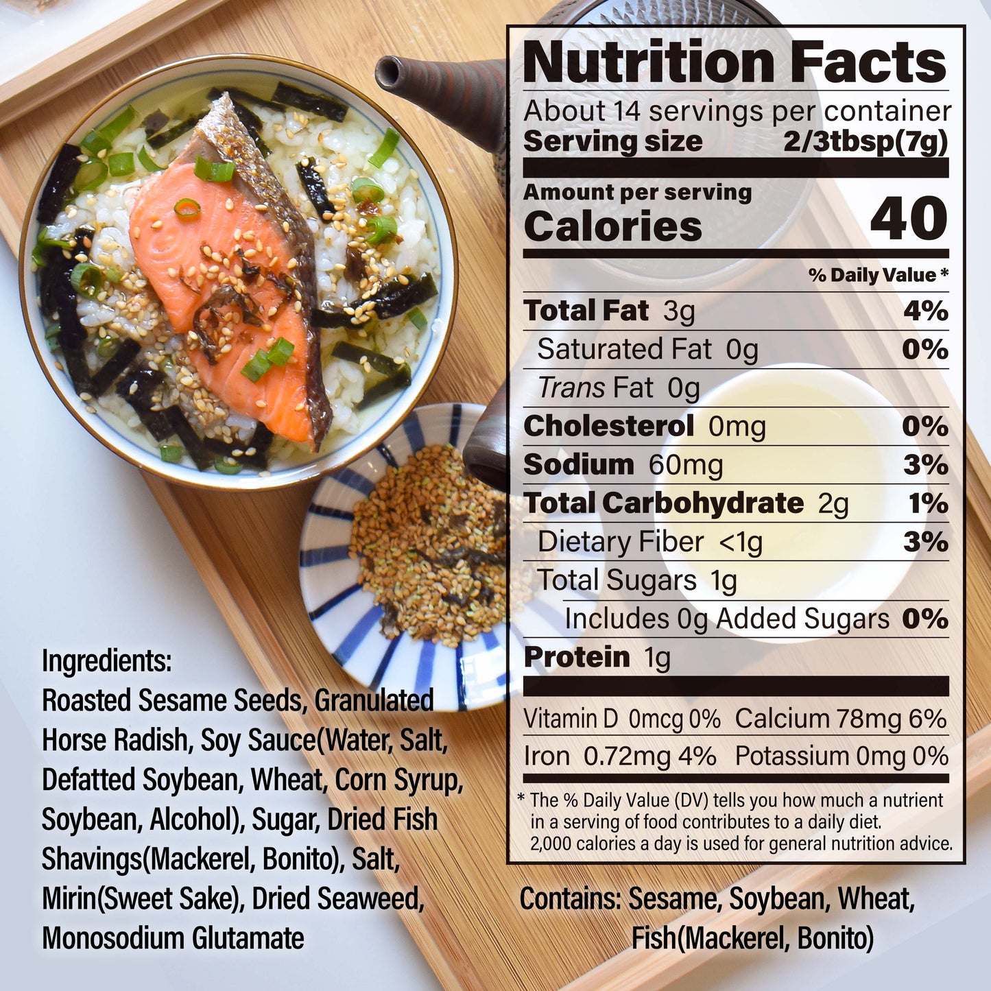 Wasabi Furikake Seasoning 100g(3.5oz) - YAMASAN KYOTOUJI