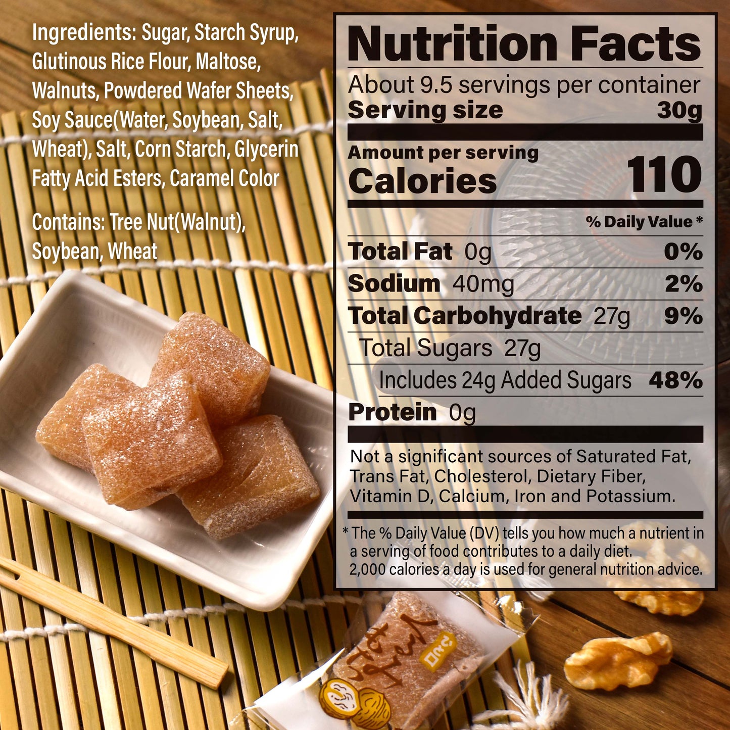 Walnuts Mochi Candies 290g(10.2oz) - YAMASAN KYOTOUJI