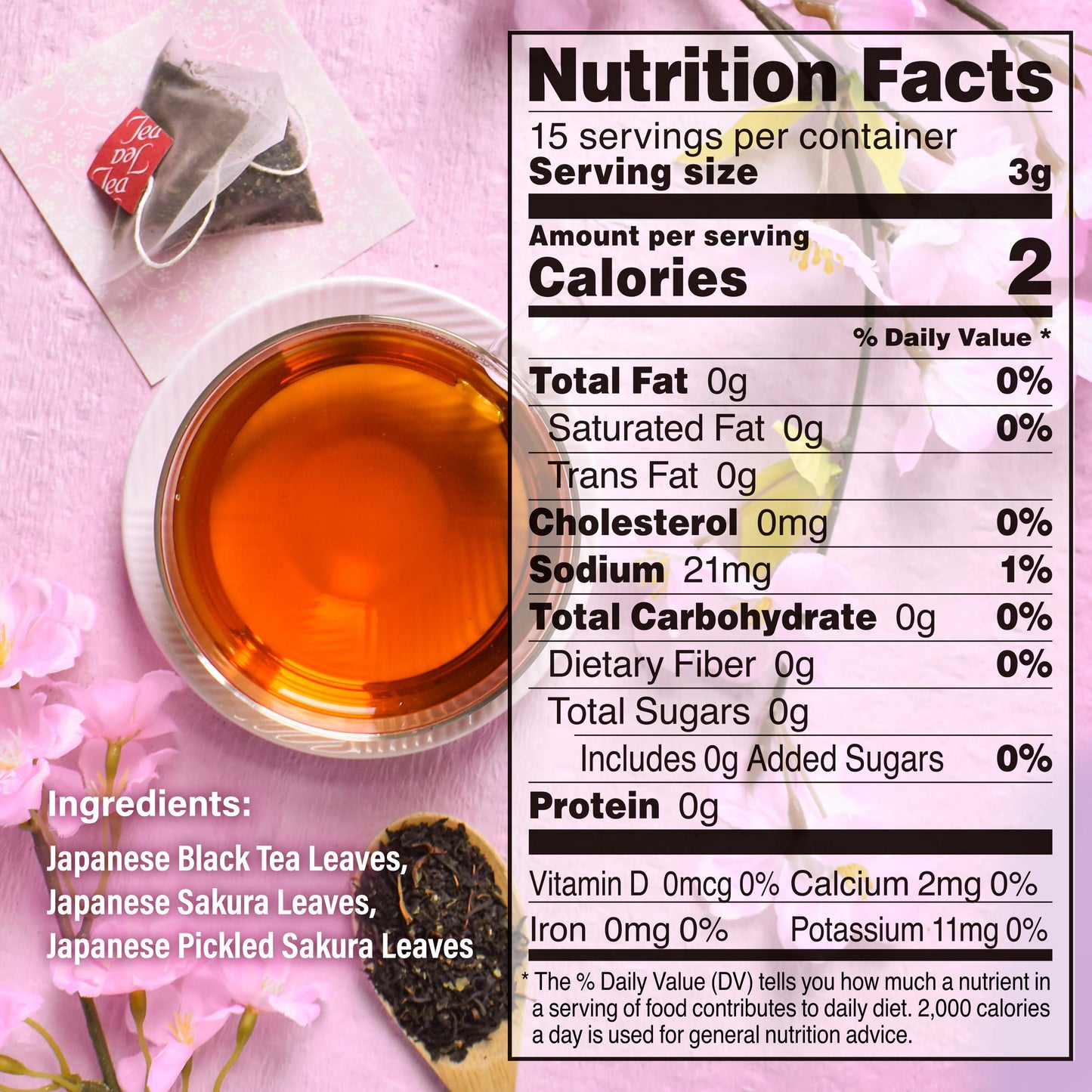 Sakura Black Tea (Tea Bag) 3gx15bags - YAMASAN KYOTOUJI