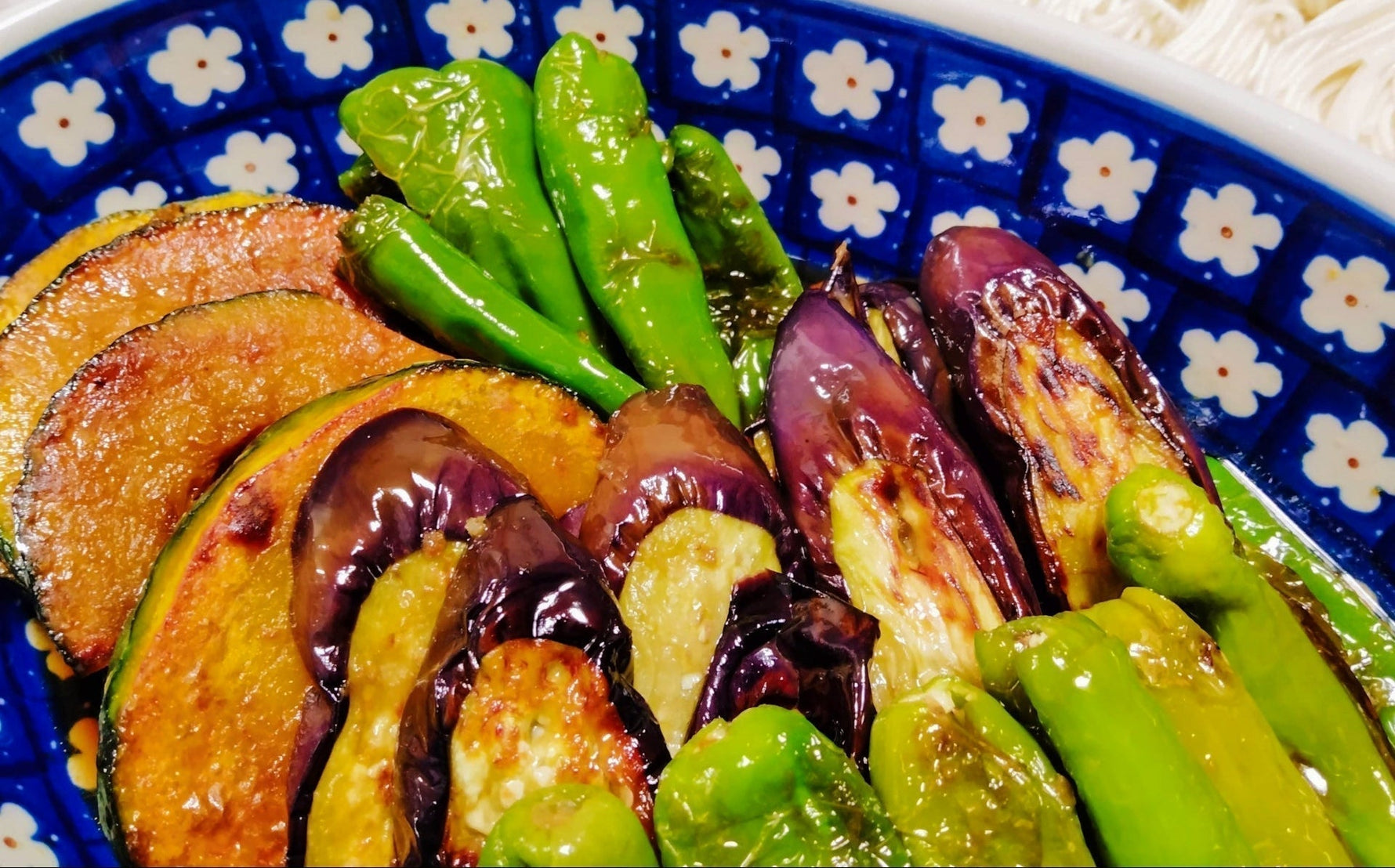 Marinated Grilled Vegetables with Curry Dashi Stock