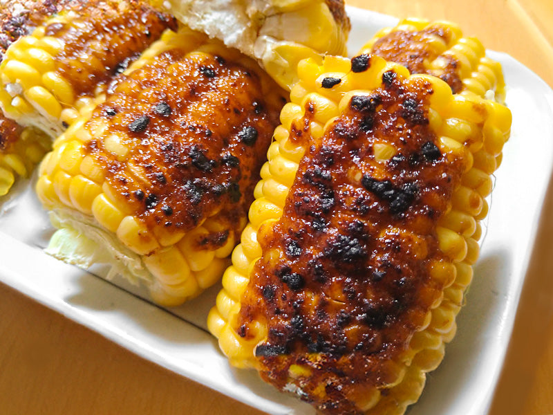 Grilled Sweet Corn with Garlic Miso Powder