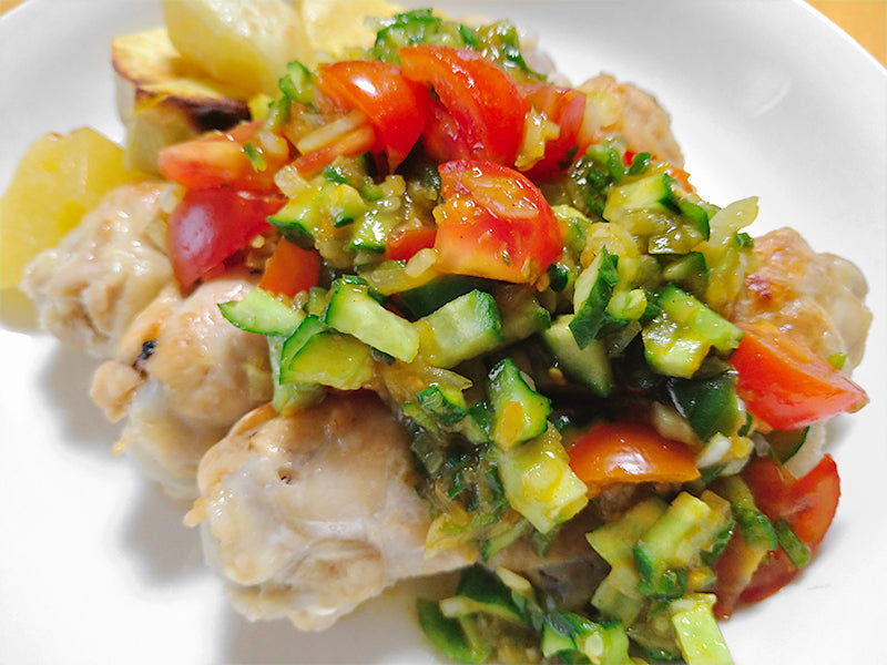 Salsa sauce with Curry Dashi Stock