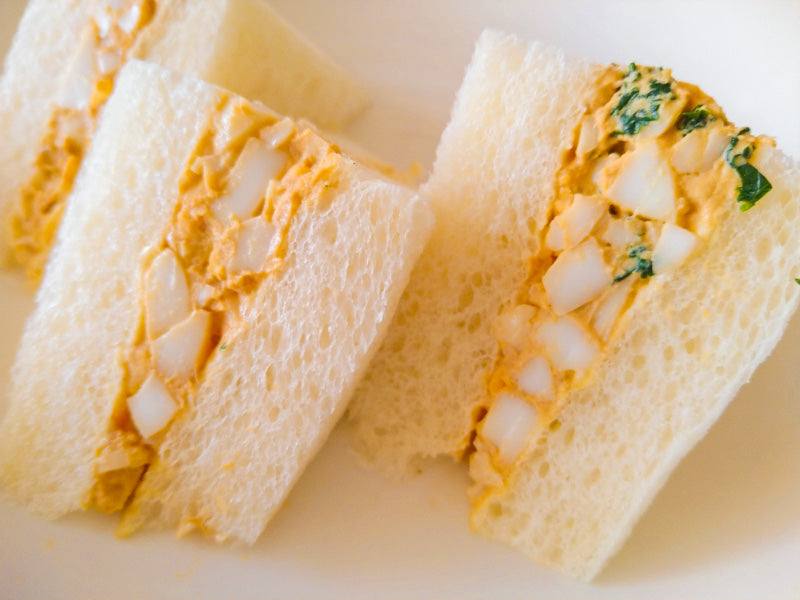 Japanese Style Egg Sandwiches with Red Miso Powder
