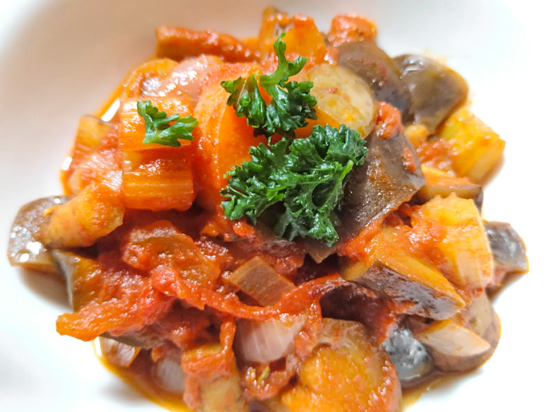 Ratatouille with Red Miso Powder