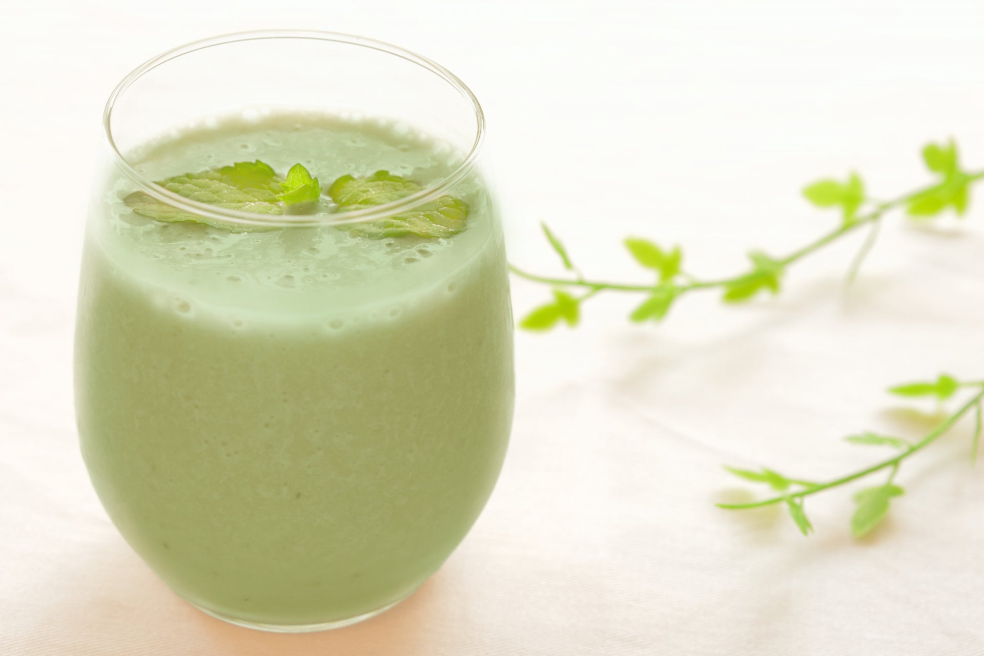 Tofu Smoothie with Oat milk matcha latte