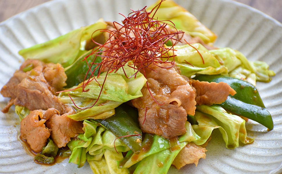 Pork and Vegetable Stir-Fry with Miso Paste Malted Rice