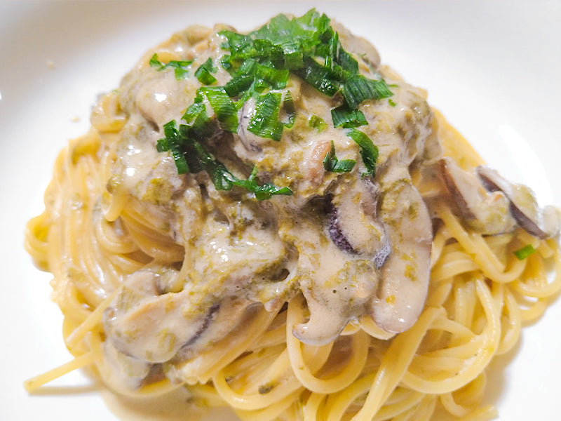 Cream Pasta with Simmered Seaweed Paste