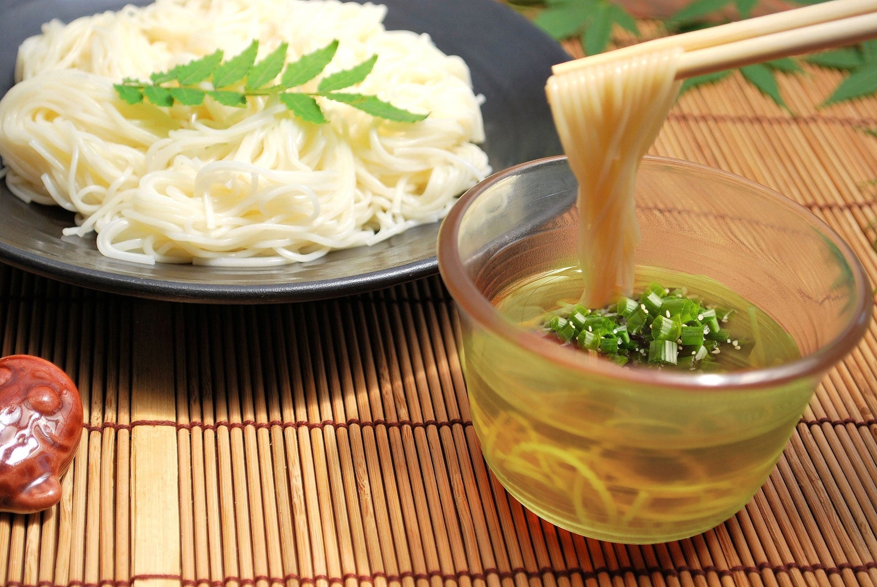 Somen Noodles with Green Tea Dipping Sauce