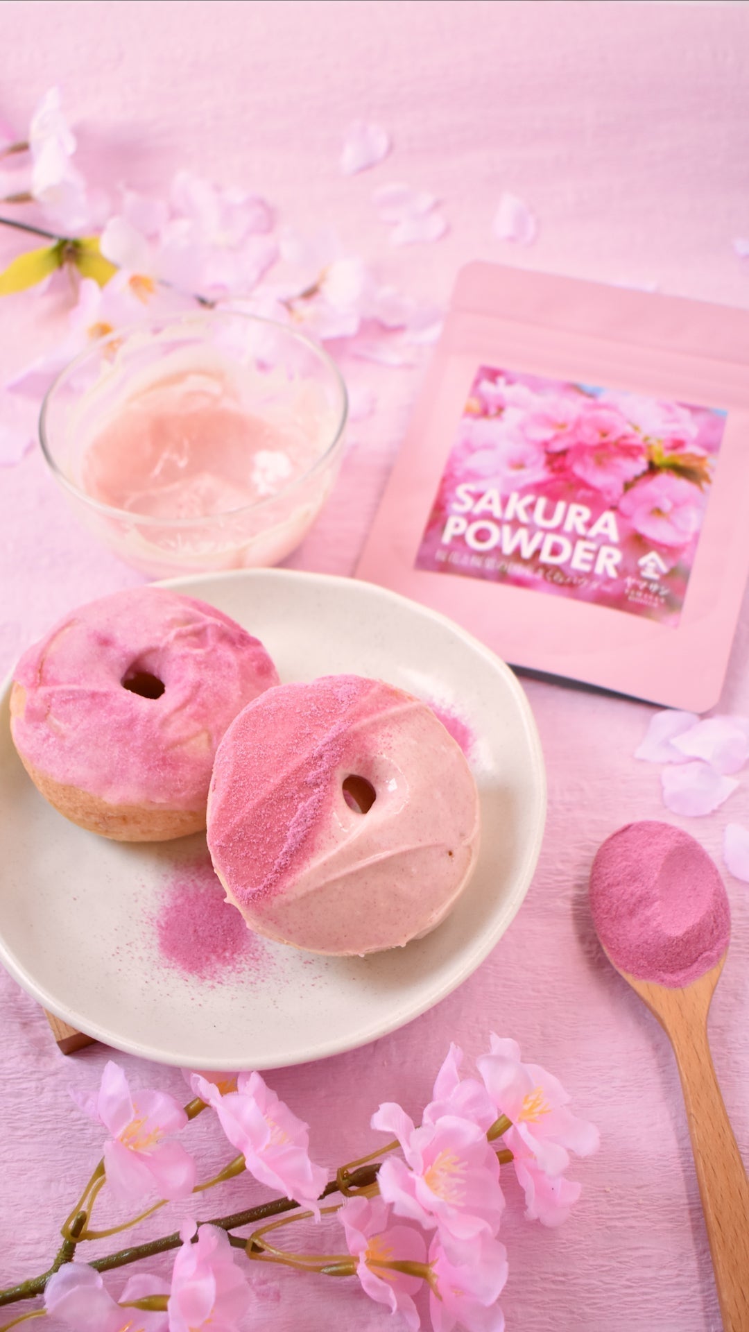 Sakura Chocolate Baked Donuts