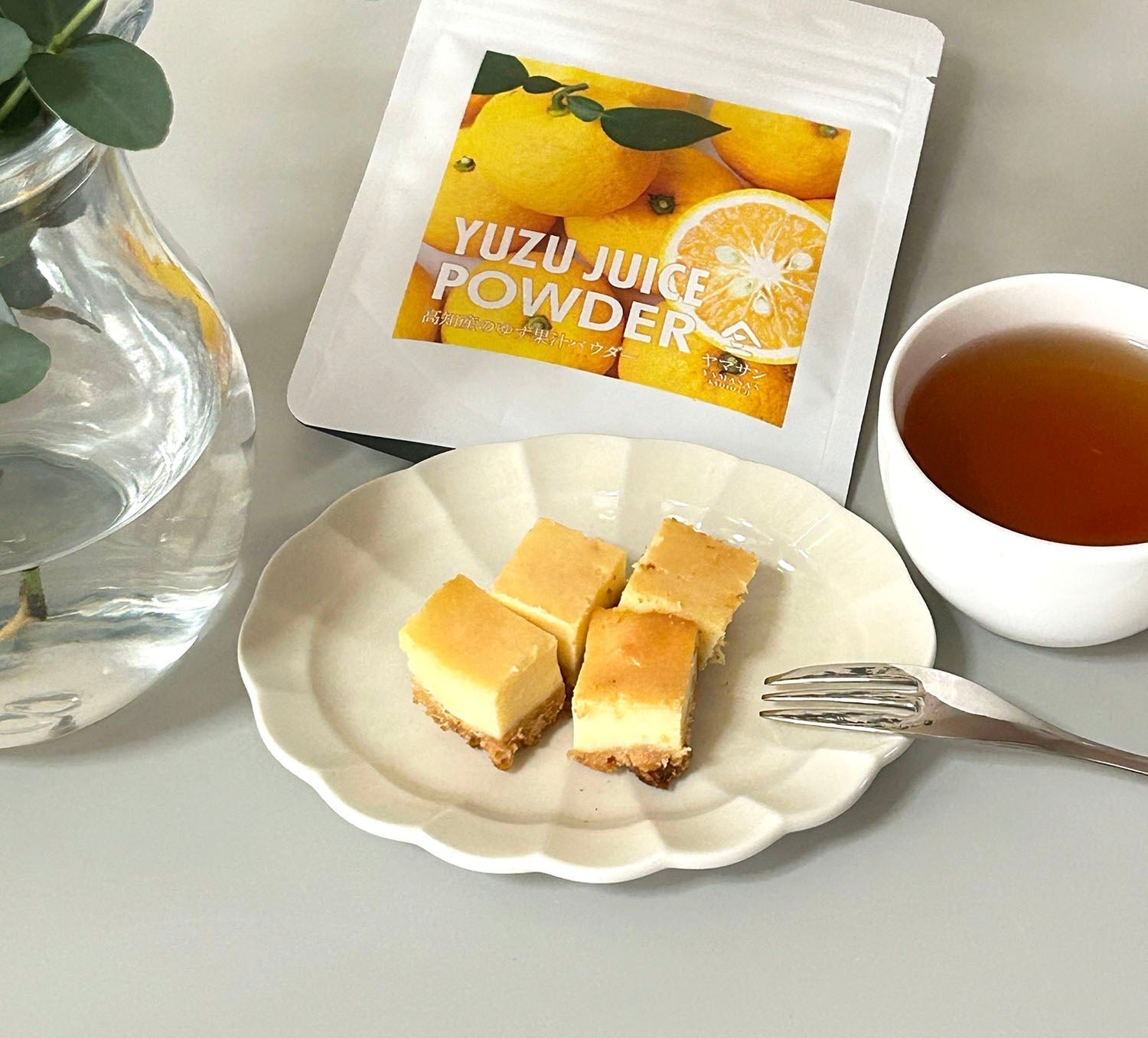 Cheesecake with Yuzu juice powder