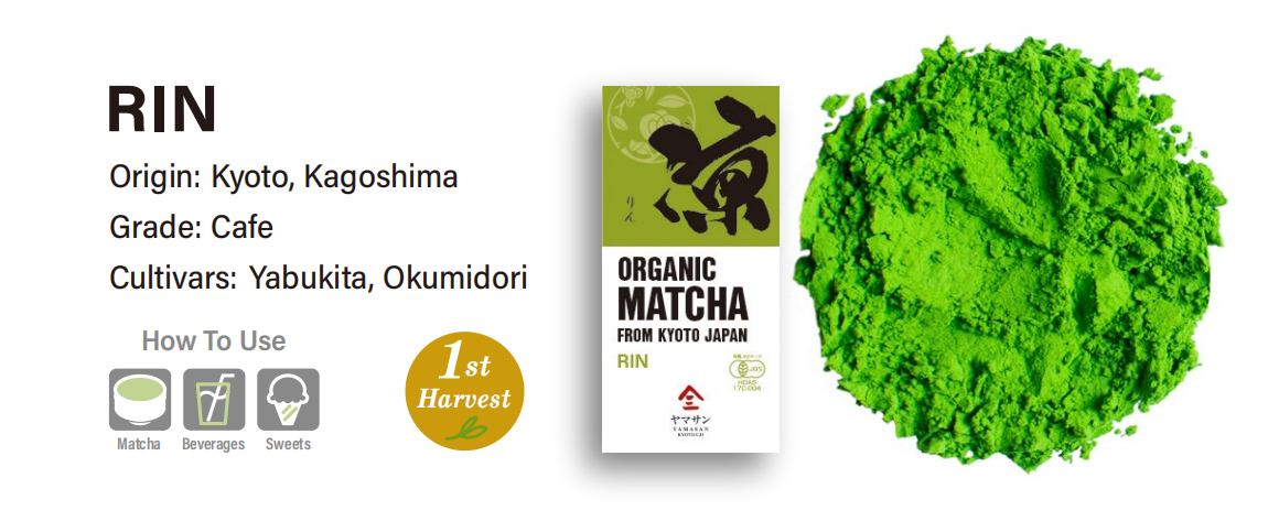 Organic Japanese Matcha RIN High Grade Green Tea Powder 100g - YAMASAN KYOTOUJI