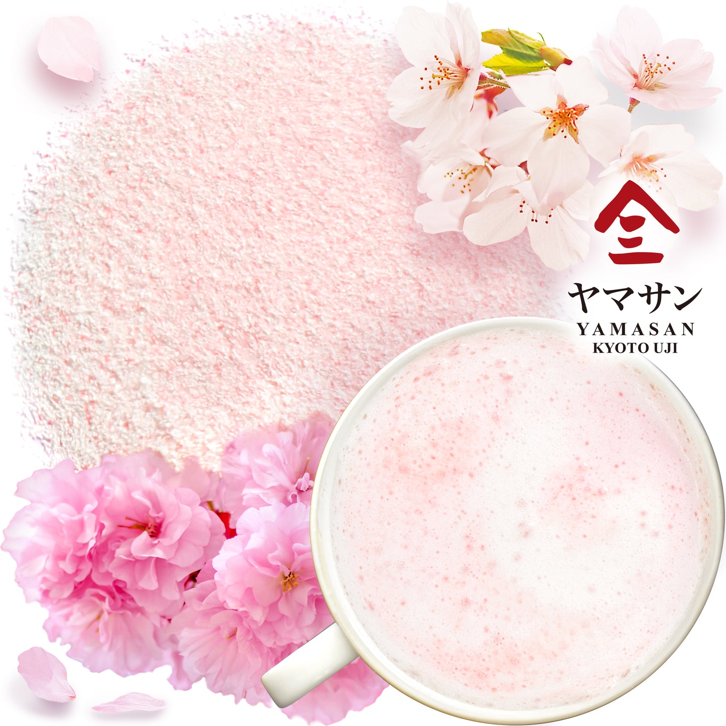 Sakura Latte -Creamy and Aromatic Foam- Using Japanese Cherry Blossom 100%, 3.5oz, Made in Japan