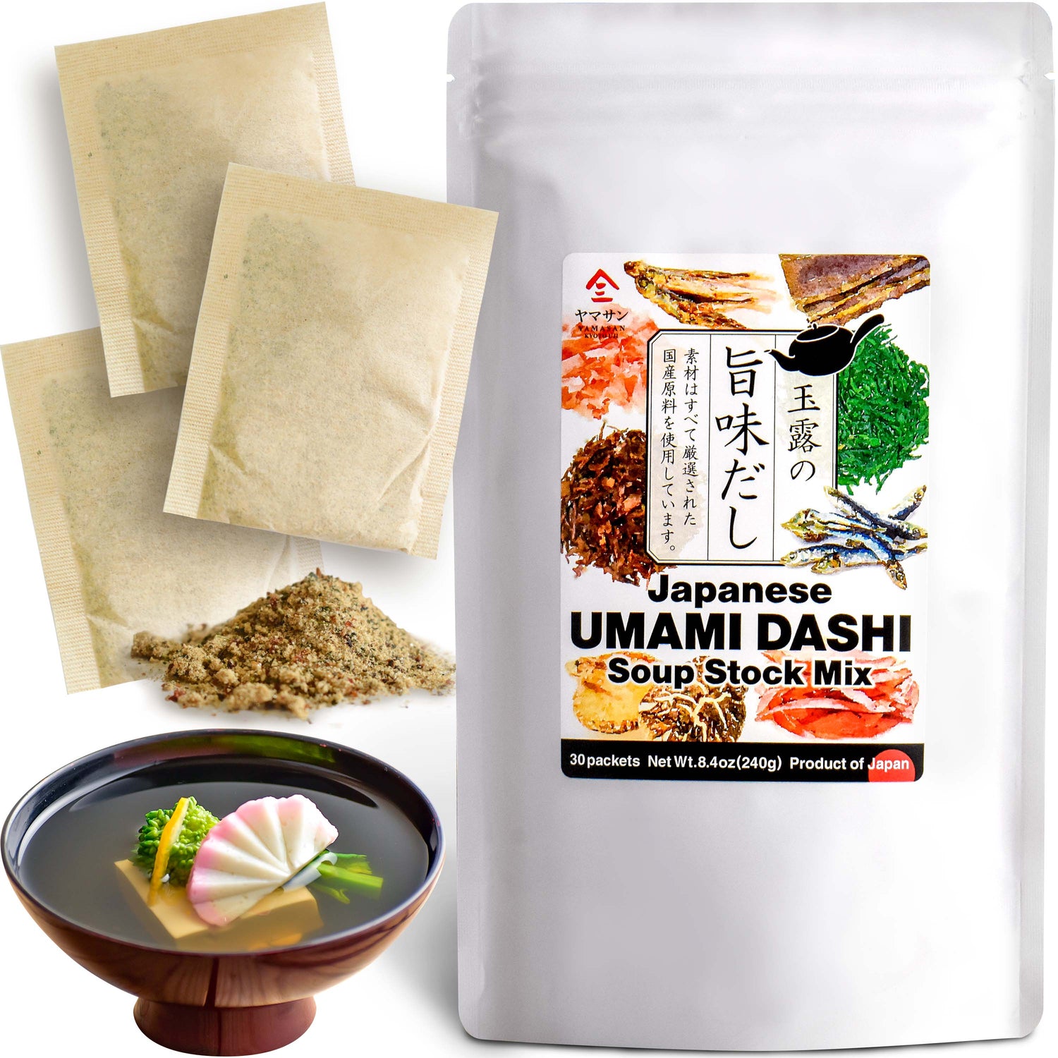Premium Japanese Fish Stock (Dashi) Soup Packets - 30Bags - Japanese Cooking