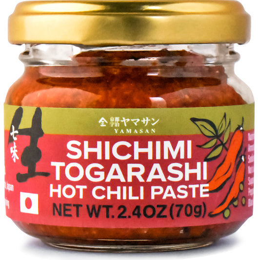 YAMASAN KYOTO UJI Japanese Shichimi Togarashi Hot Chili Paste, Aromatic Spicy and Umami Seasoning, No Additives, Vegan, Delicious Condiments for Various Foods, Made in Japan 70g(2.4oz)