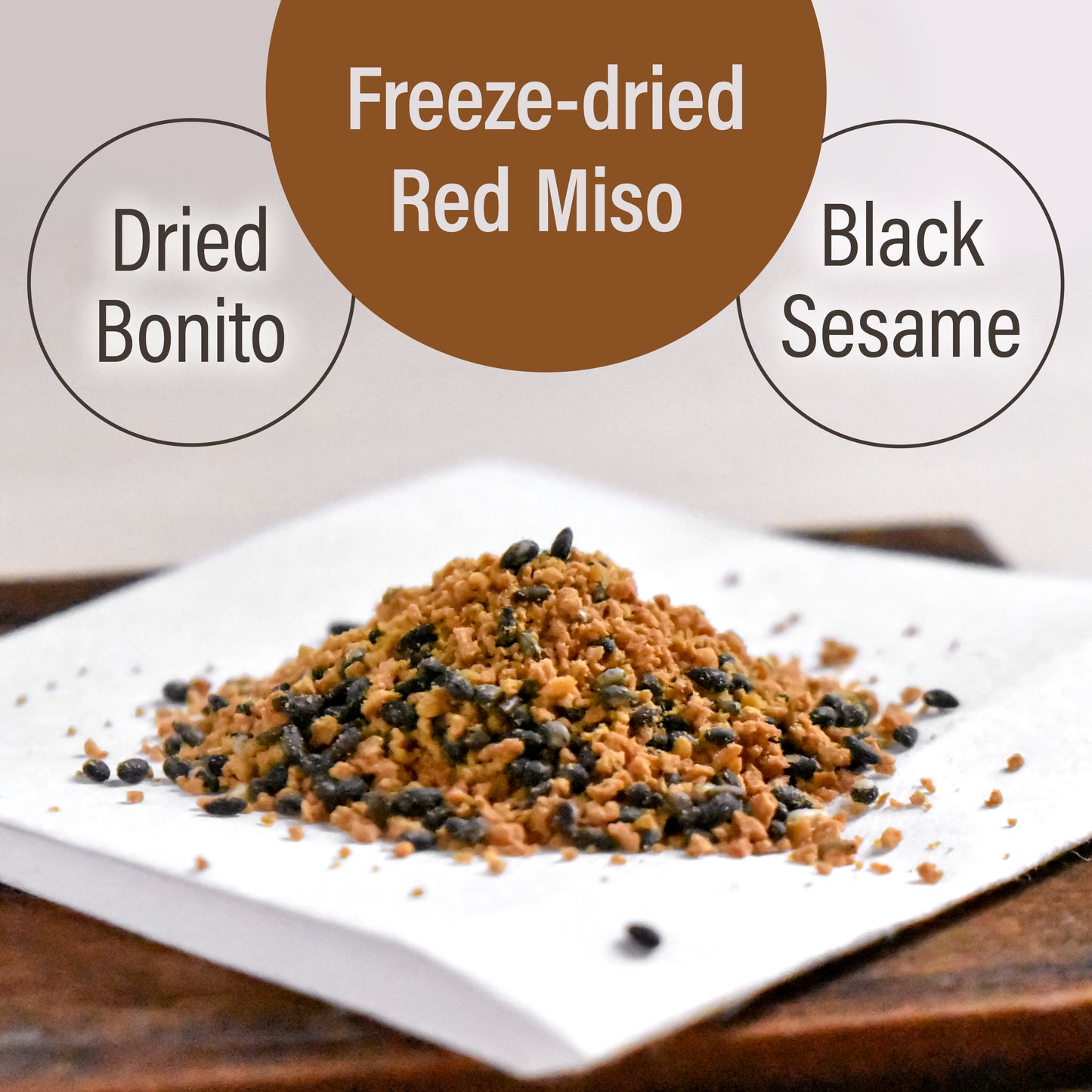 Japanese Furikake Seasoning, Rich Red Miso with Dried Bonito Flakes and Black Sesame (45g), Made in Japan