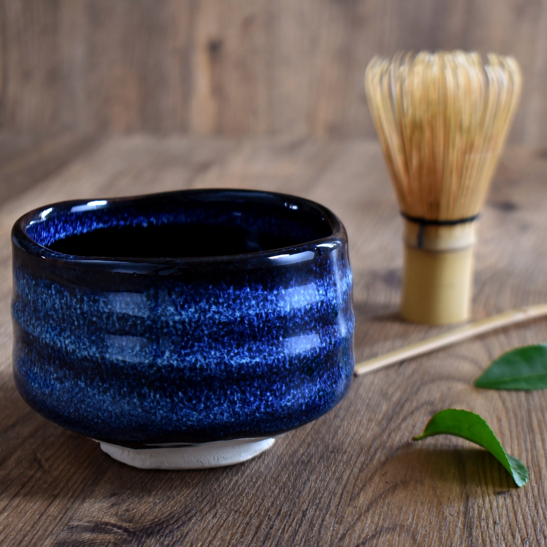 Matcha Tea Bowl -F1519 Blue Ink - YAMASAN KYOTOUJI