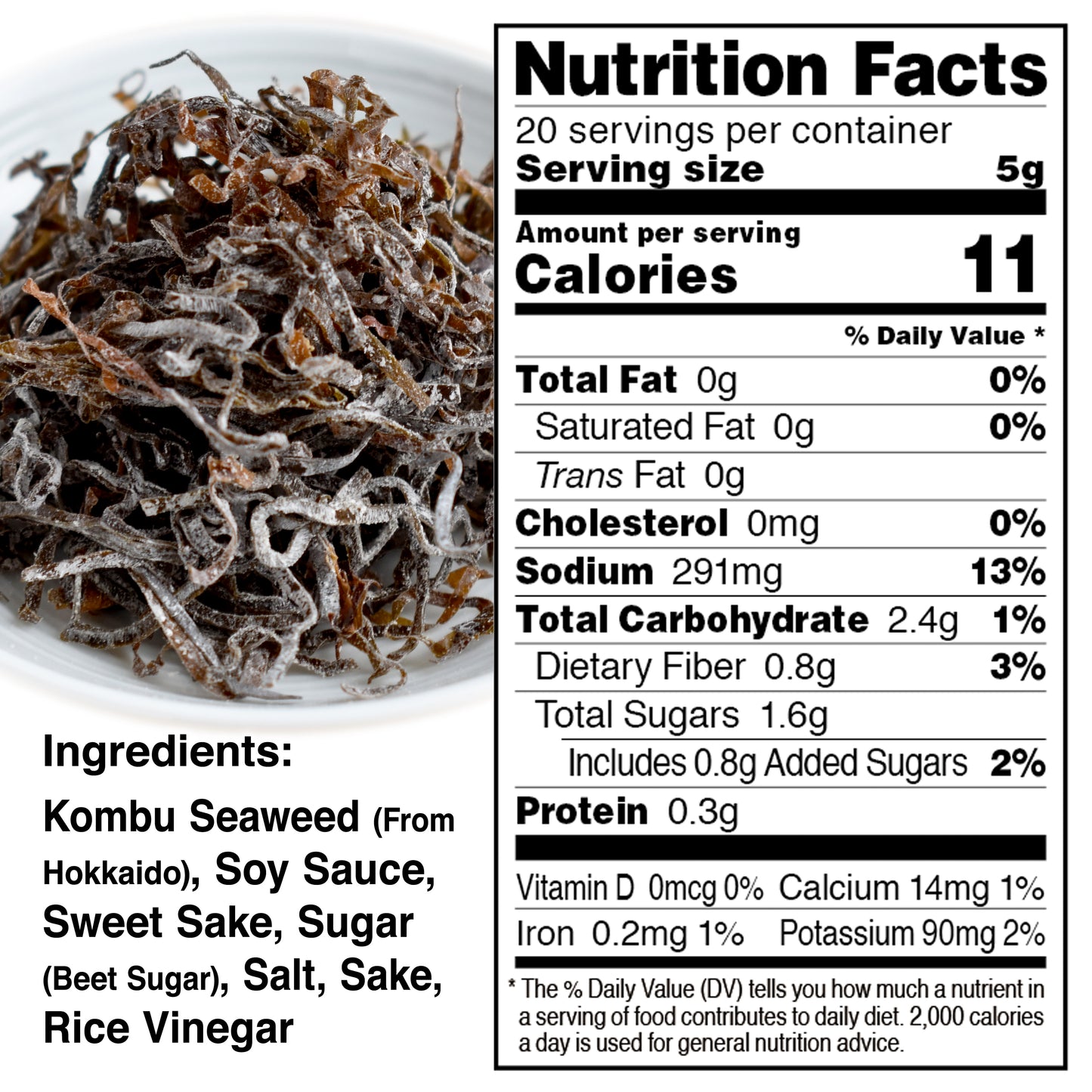 Kombu Salted -Hokkaido seaweed 100%, No Chemical Additive, Japanese traditional superfood "Shio Kombu"- 100G(3.5OZ)