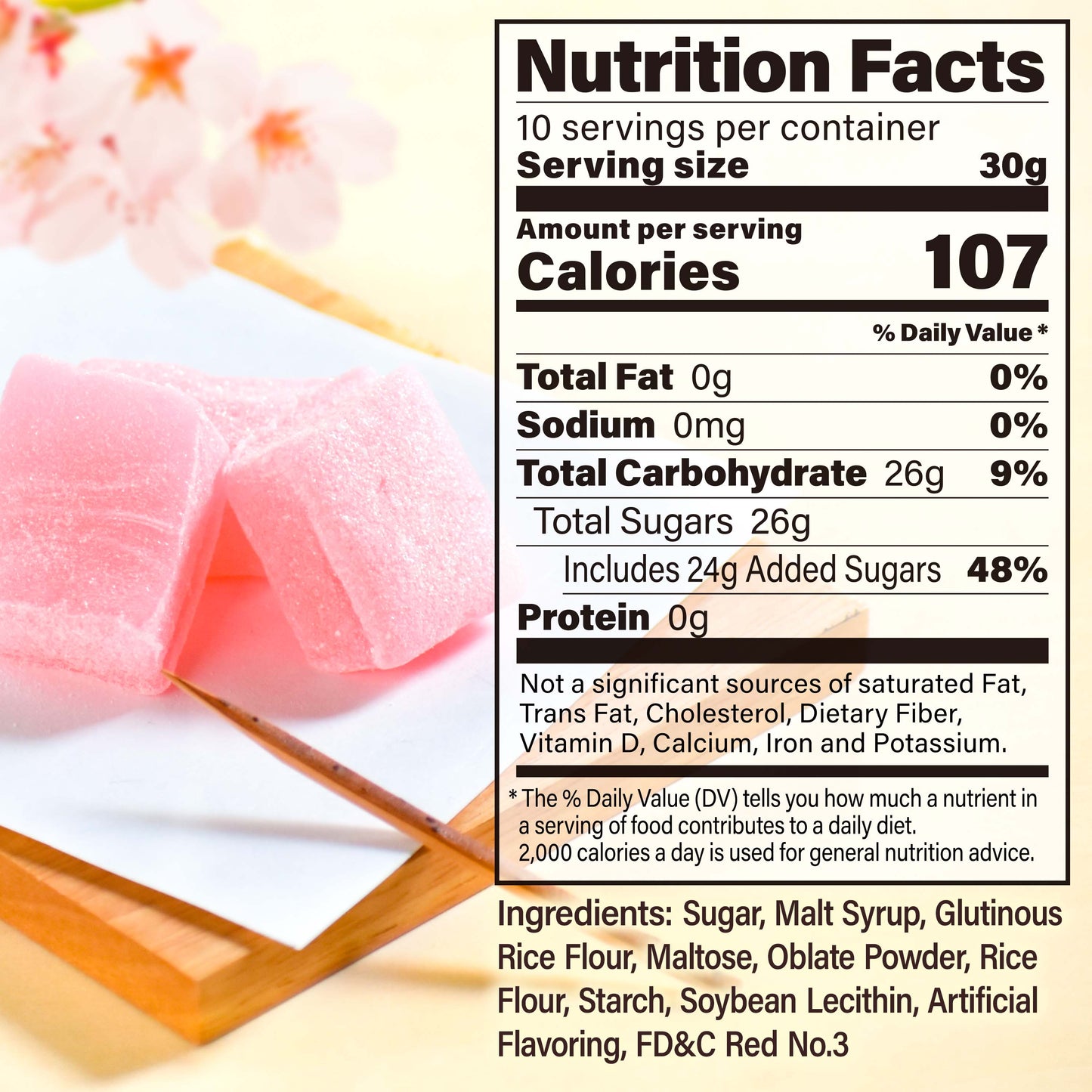 YAMASAN KYOTO UJI Japanese Sakura Mochi Candies -Real Traditional Cherry blossom Rice Cakes- Aromatic Flavor of Japanese Spring Soft and Chewy Texture Individually Wrapped 300g/10.58oz