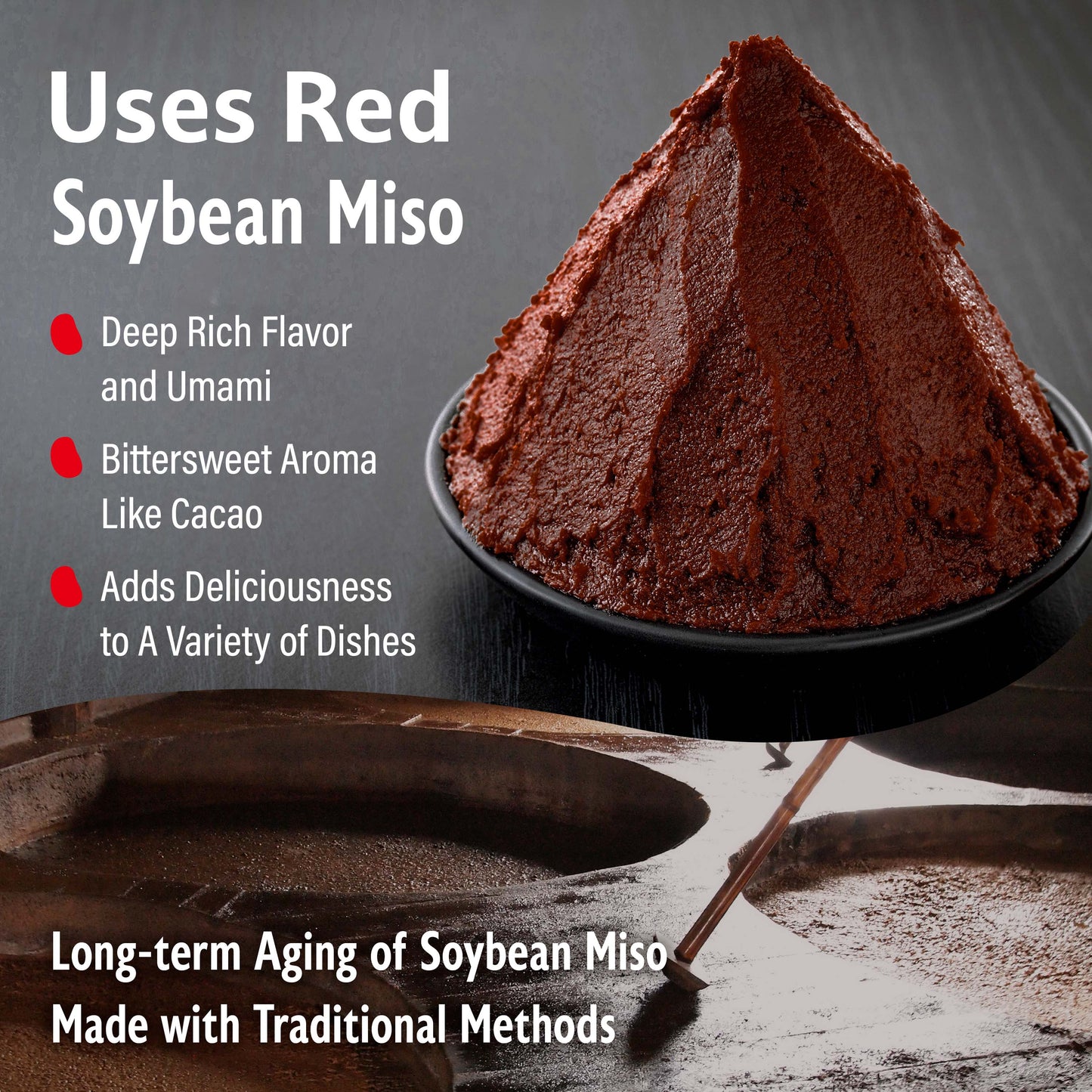 Japanese Dry Red Miso Seasoning, Freeze-Dried Red Miso Powder, Rich Flavor and Umami, No Additives, Vegan, Delicious Choice for Various Foods, Made in Japan 90g(3.17oz)