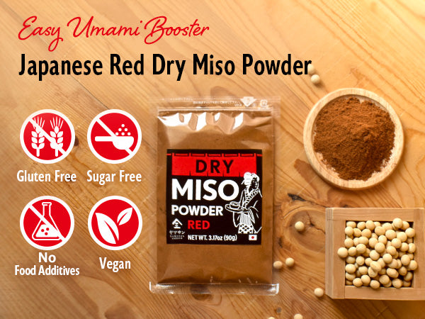 Japanese Dry Red Miso Seasoning, Freeze-Dried Red Miso Powder, Rich Flavor and Umami, No Additives, Vegan, Delicious Choice for Various Foods, Made in Japan 90g(3.17oz)