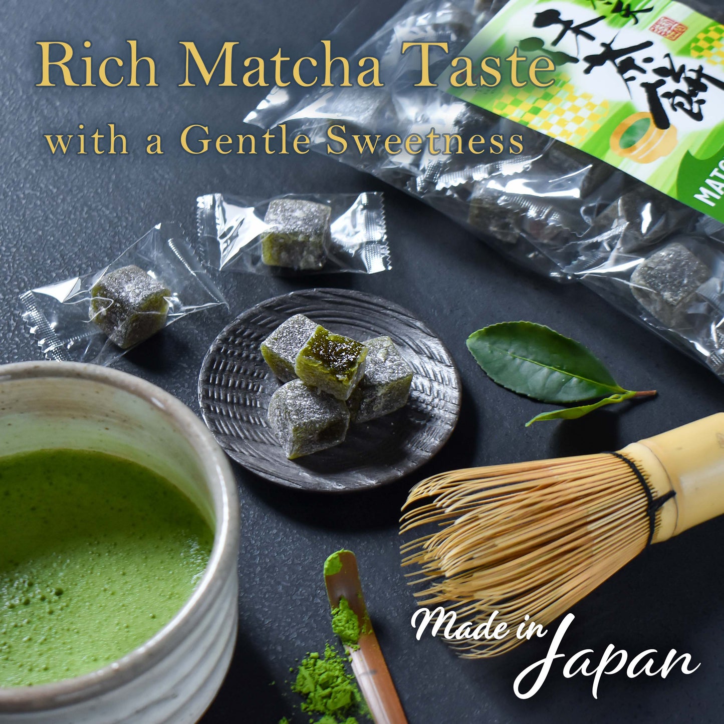 Japanese Matcha Agar Mochi Candy, Soft and Chewy Texture, Cute Bite-Size, Traditional Japanese Gummy Sweets, Individually Wrapped, 290g(10.2oz)