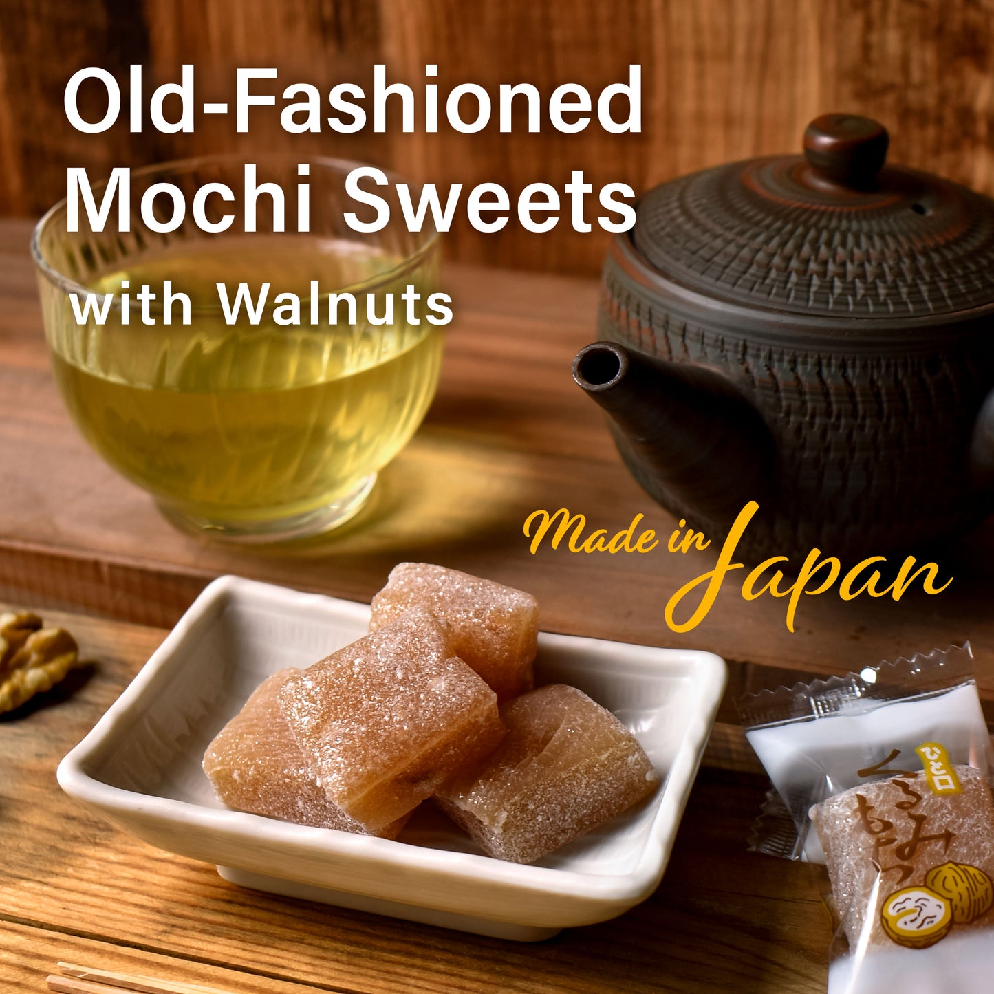 Japanese Walnuts Mochi Candies, Japanese Traditional Nostalgic Sweets,Soft, Chewy and Mild Taste, Individually Wrapped 290g(10.2oz)