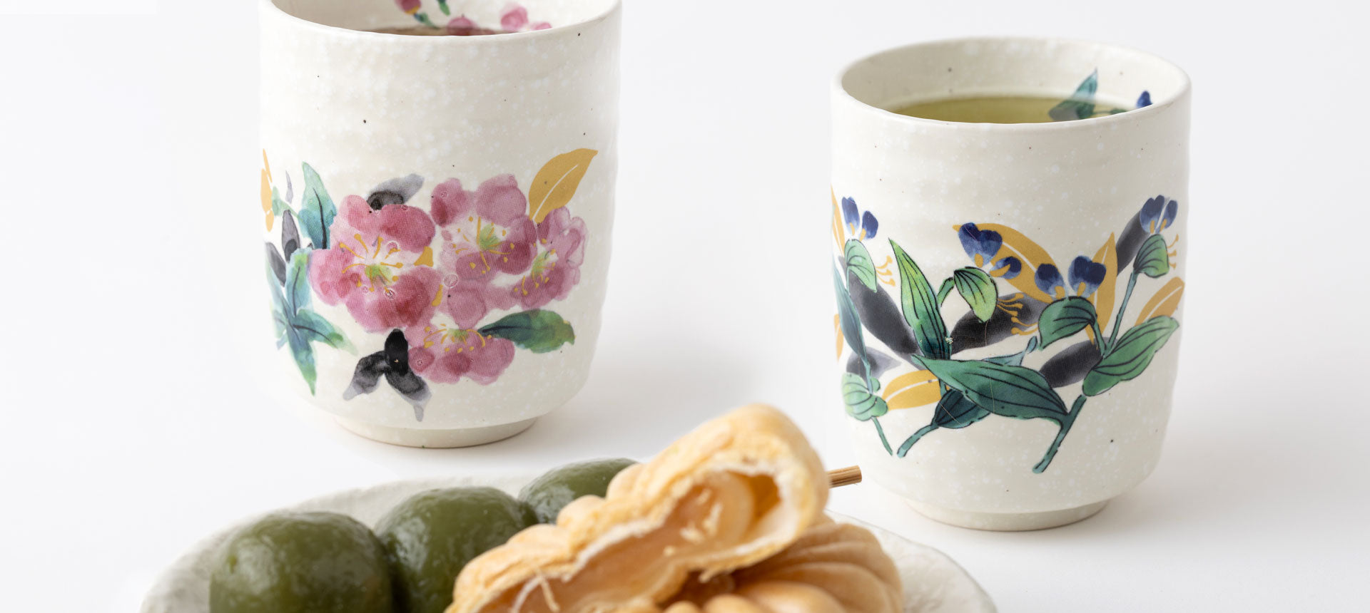 Manyo Wildflower （万葉草花） Yunomi Teacup Set – Authentic