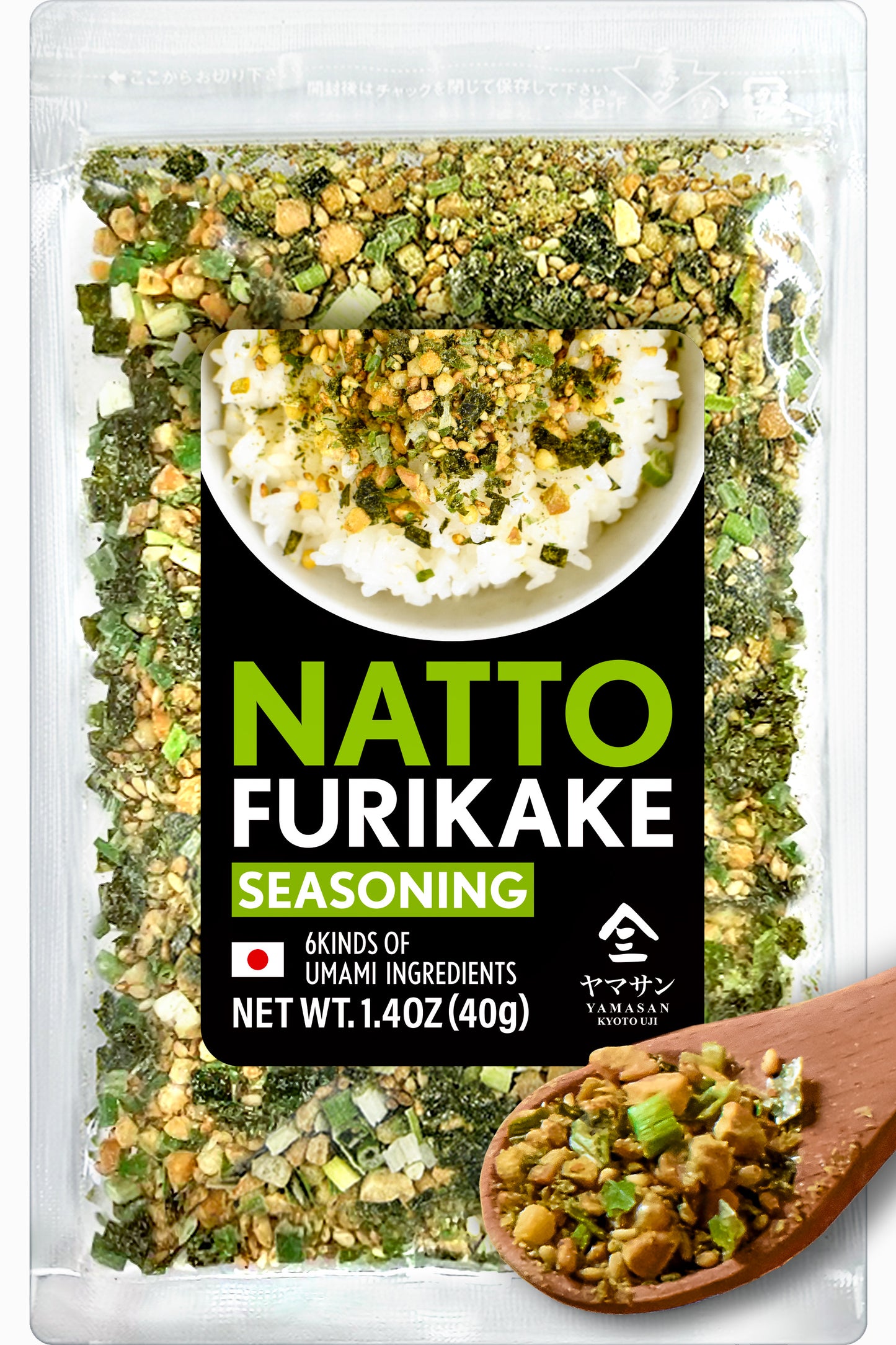 Japanese Natto Furikake Seasoning, Super Food Natto, Freeze-Dried Natto,6 kinds of umami ingredients, Rice Topping, Delicious Flavor of Various Foods, Made in Japan 40g(1.4oz)