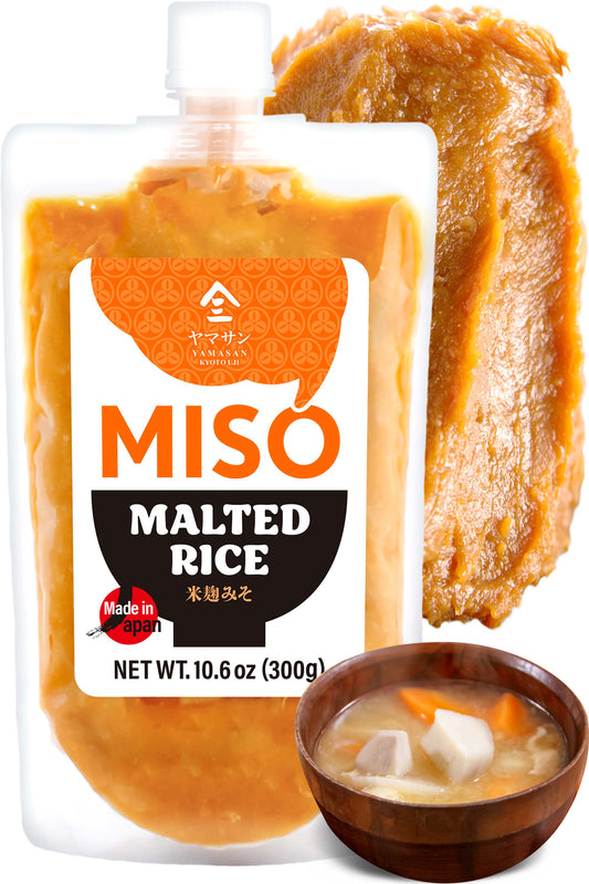 Miso Paste Malted rice, Handmade in Kyoto Japan 300g(10.58OZ),NON-GMO,NON-MSG