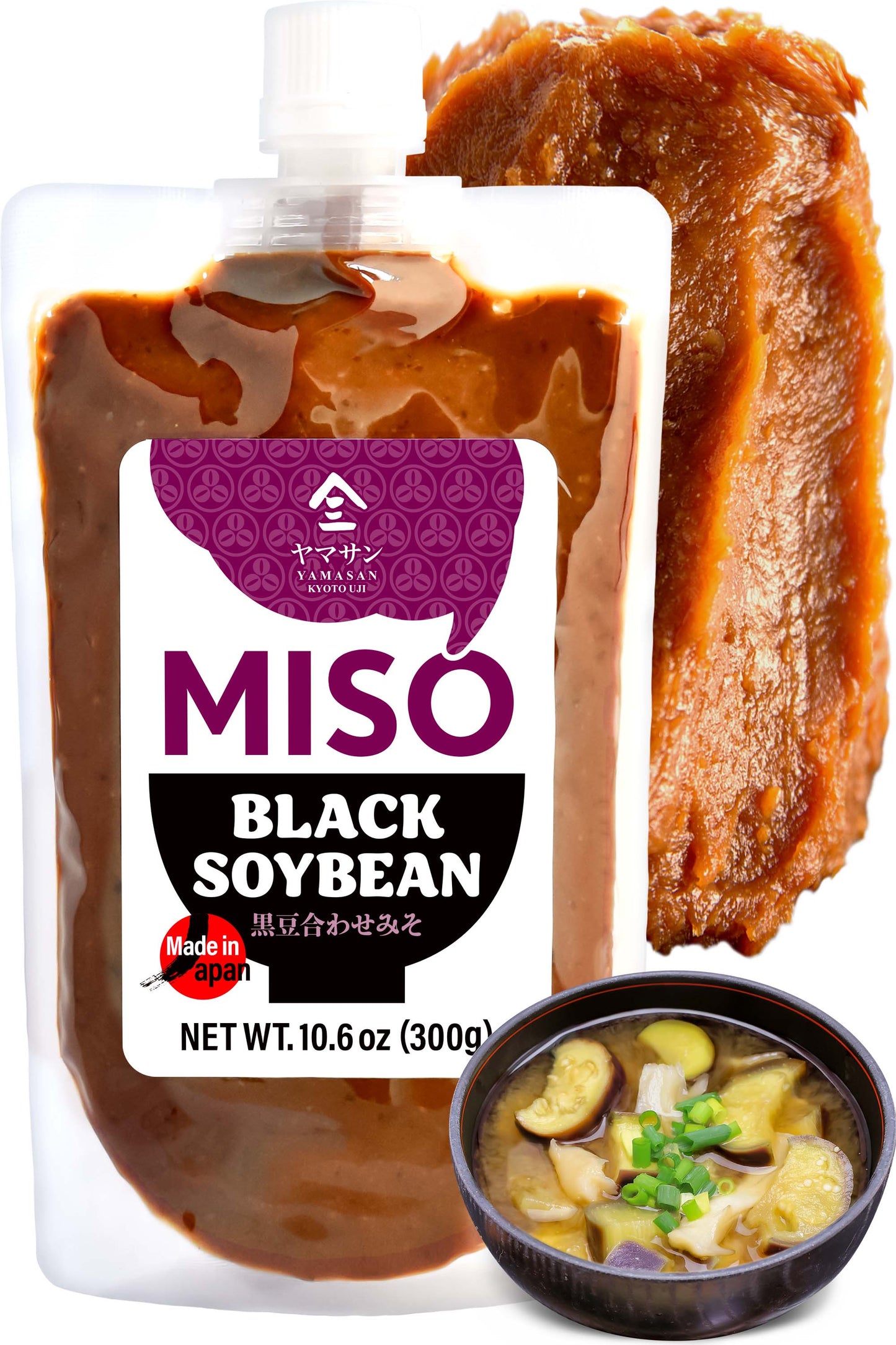 Awase Miso Paste, Black bean, Handmade in Kyoto Japan 300g(10.58OZ),NON-GMO,NON-MSG