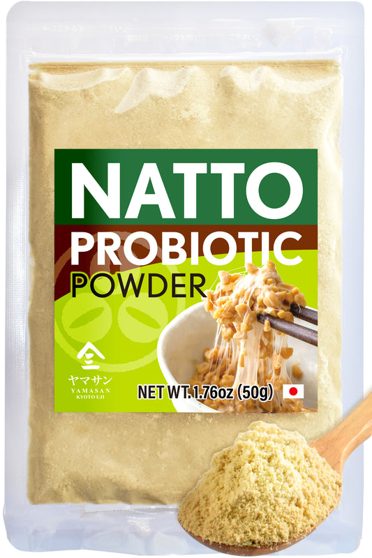 Japanese Natto Fermented Soybean Powder, Freeze-Dried Natto Powder, Vitamin K, Japanese Probiotic and Prebiotic Superfood   Low Sodium, Non-GMO, Vegan, Made in Japan 50g(1.76oz)