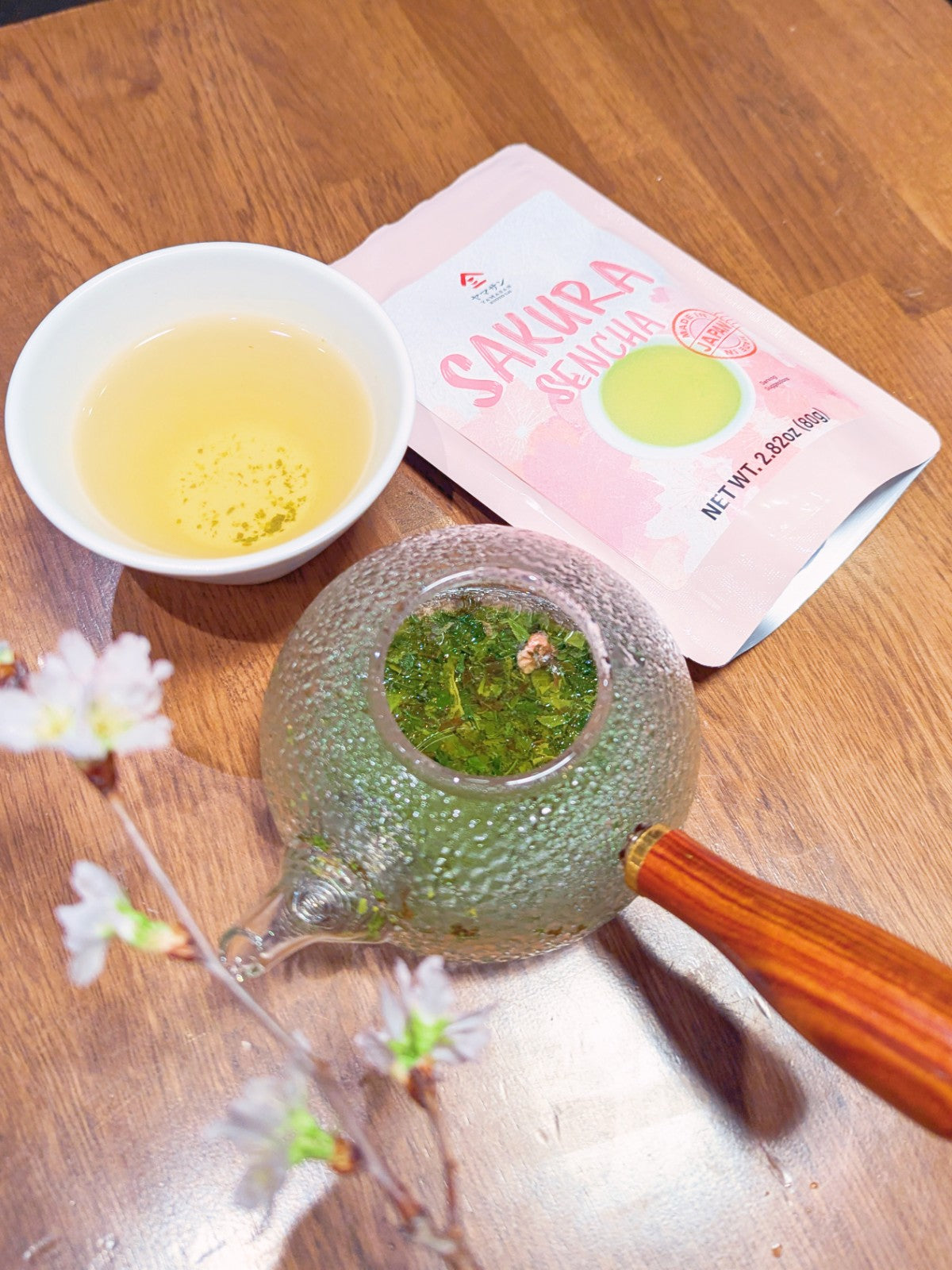 Sakura Floral Green Tea with Sakura petals 80g(2.82) - YAMASAN KYOTOUJI