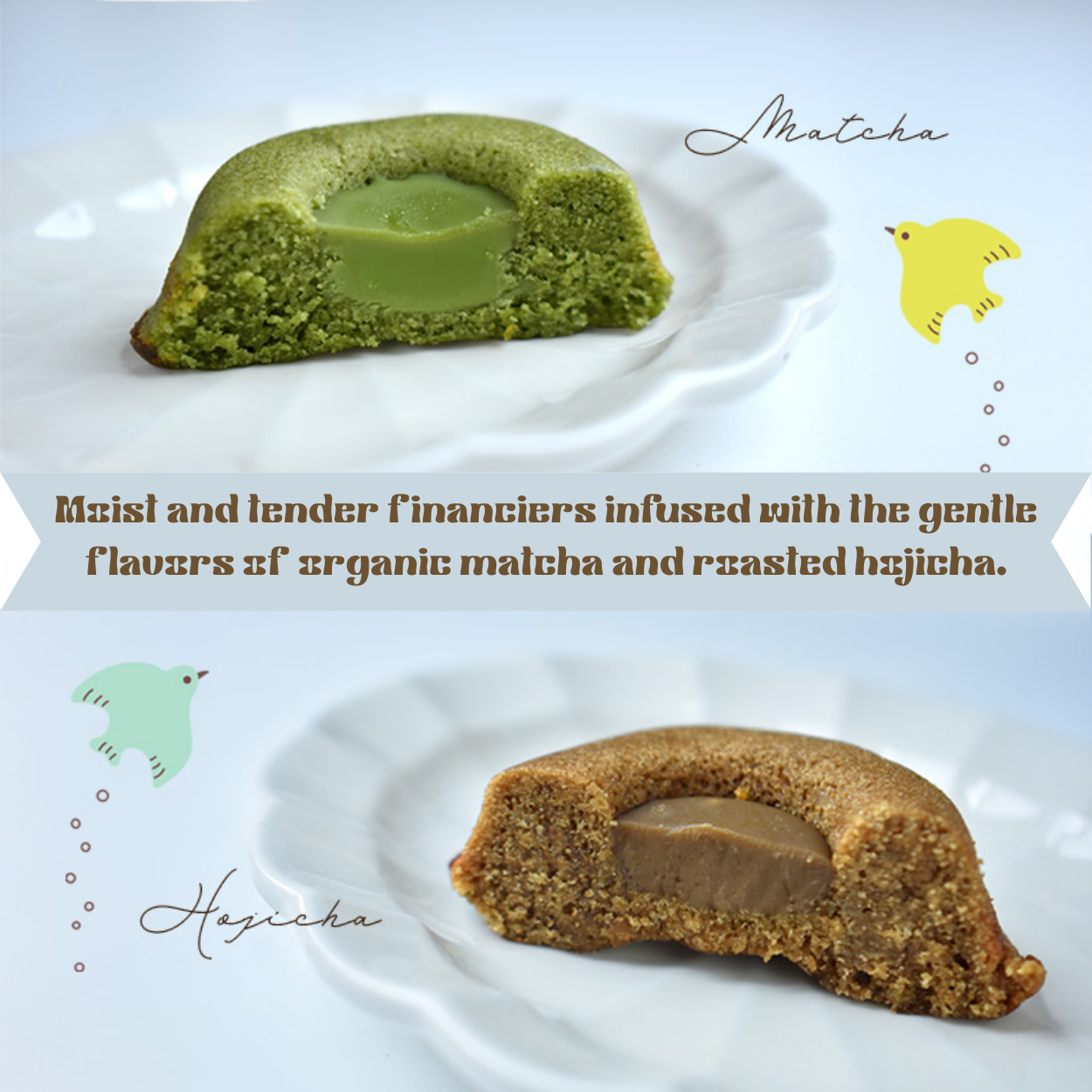 Organic Matcha & Hojicha Financiers