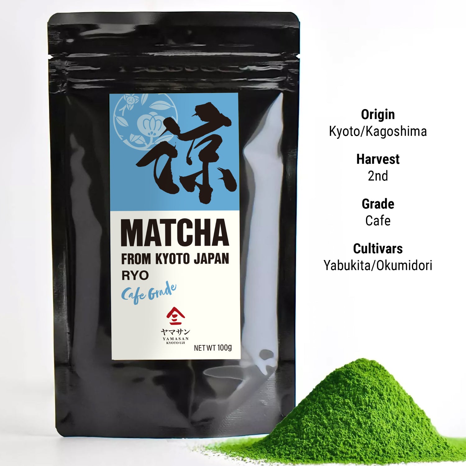 Organic Japanese Matcha RYO High Grade Green Tea Powder 100g - YAMASAN KYOTOUJI