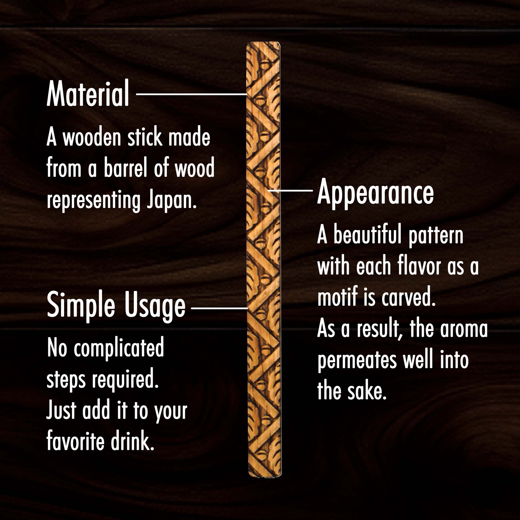 Whisky Aging Stick (Oak Wooden Barrel) 1P - YAMASAN KYOTOUJI