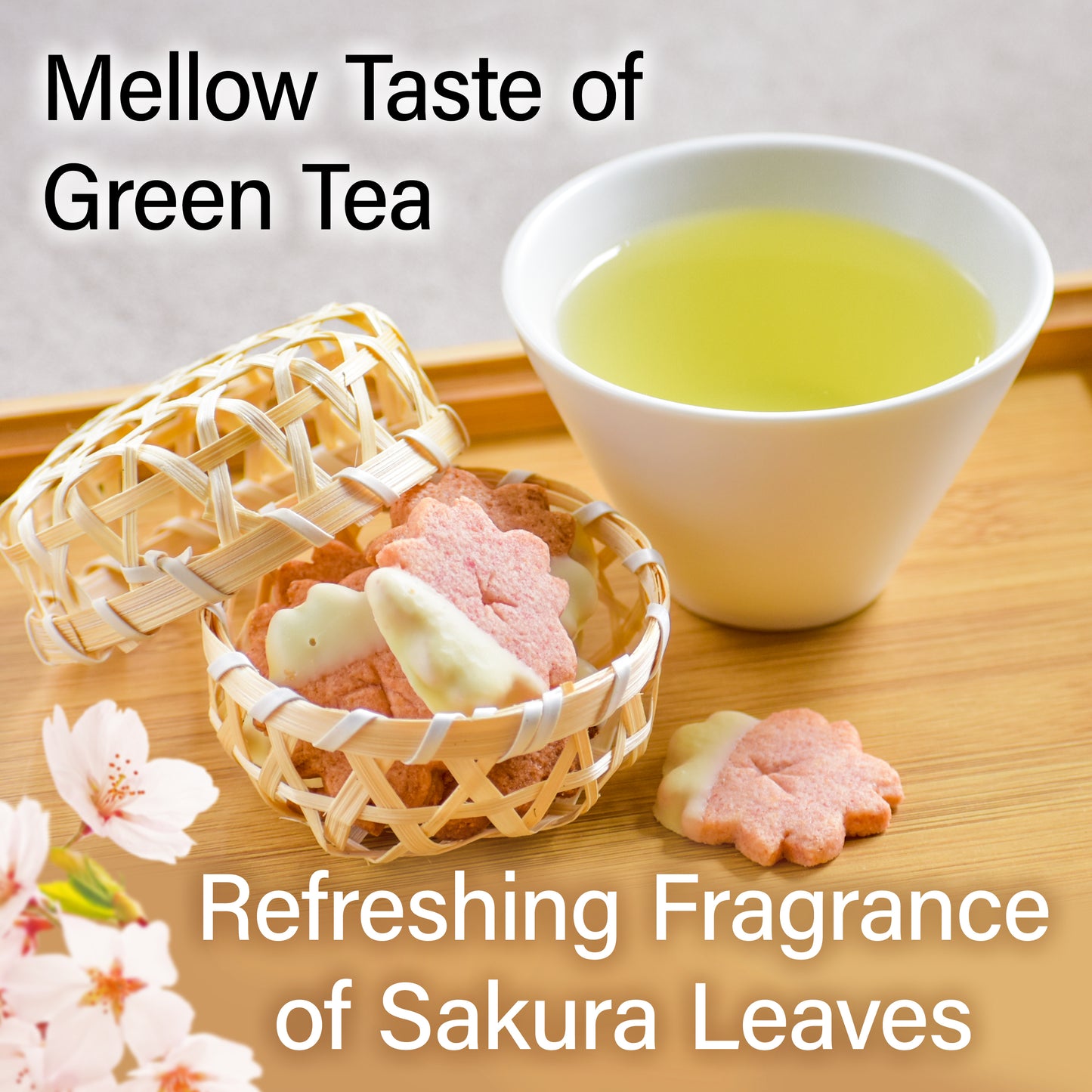 Sakura floral Green Tea with Sakura petals - Blending 100% SAKURA, Japanese Loose Leaf Green Tea, 2.82oz(80g)