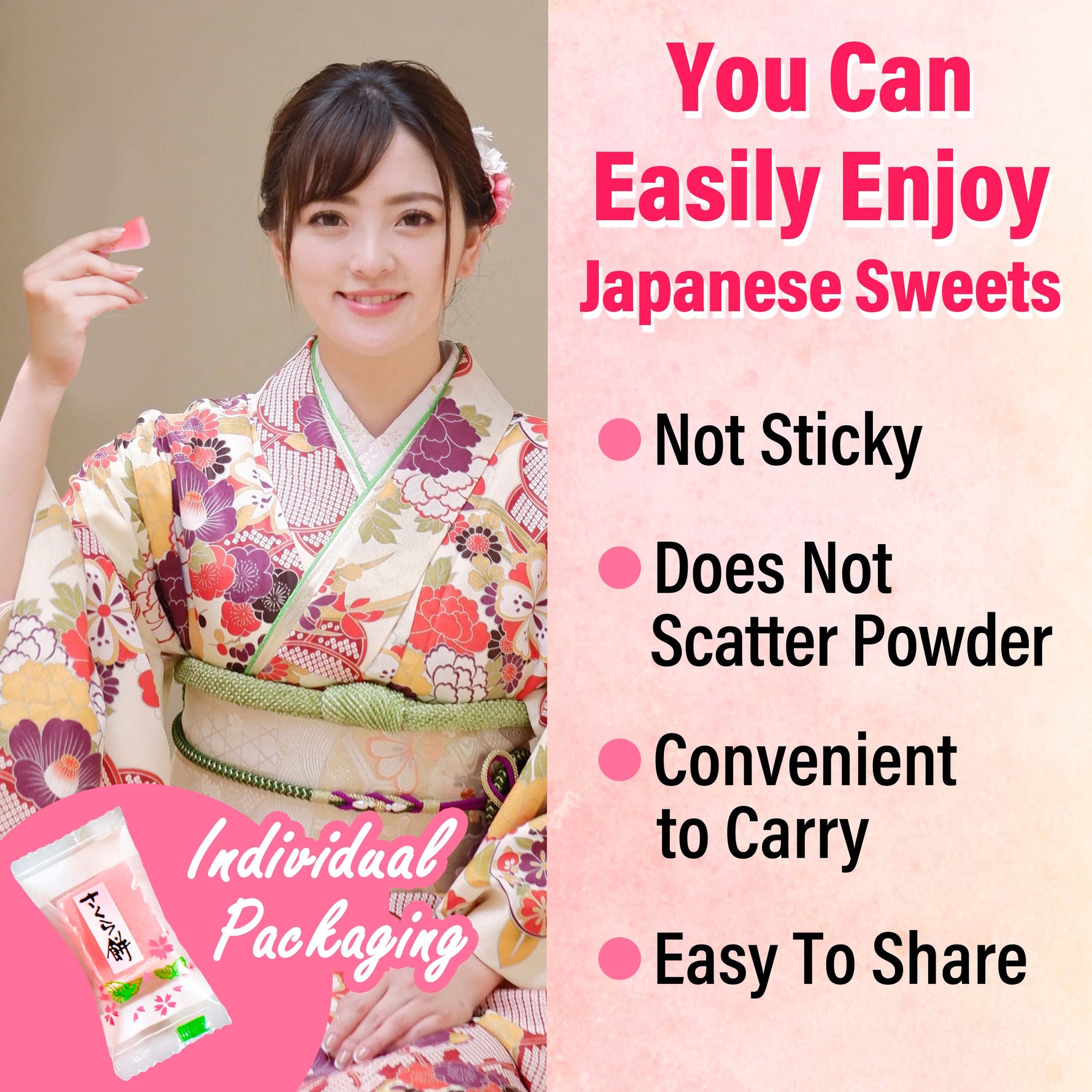 Sakura Mochi Candy 300g(10.58oz) - YAMASAN KYOTOUJI