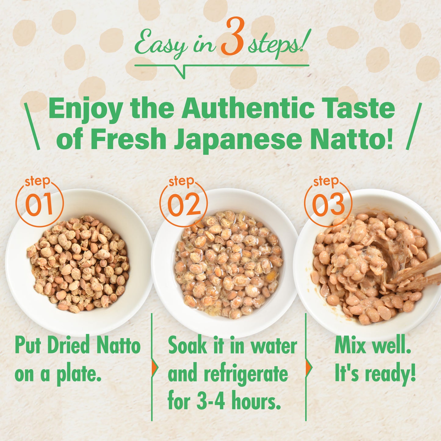 Japanese Natto Fermented Soybean, Freeze-Dried Natto Beans, Japanese Probiotic and Prebiotic Superfood - Vitamin K, Low Sodium, Non-GMO, Vegan, Made in Japan 70g(2.4oz)