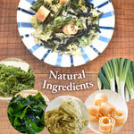 Collage of seaweed products with text 'Natural Ingredients' on a wooden background