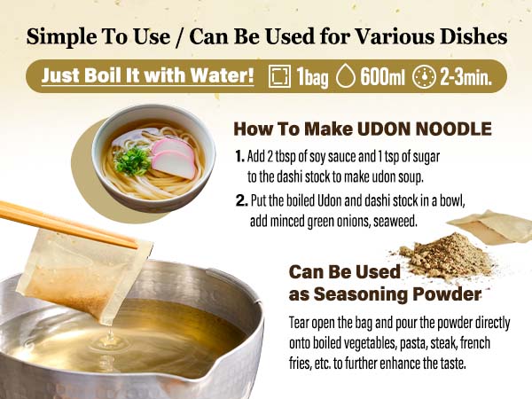 Dashi Stock (dashi broth, dashi packet), Umami dashi Soup Stock, Use 7carefully selected ingredients, made in Japan