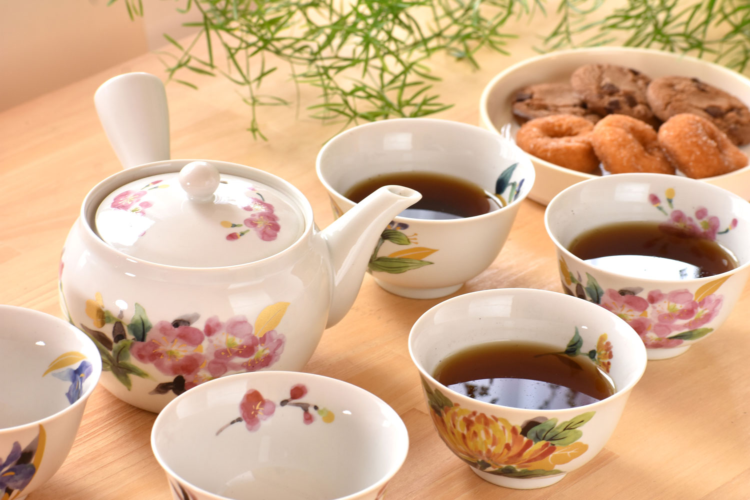 Manyo Wildflower （万葉草花） Set -Kyusu Tea Set YAMASAN KYOTOUJI