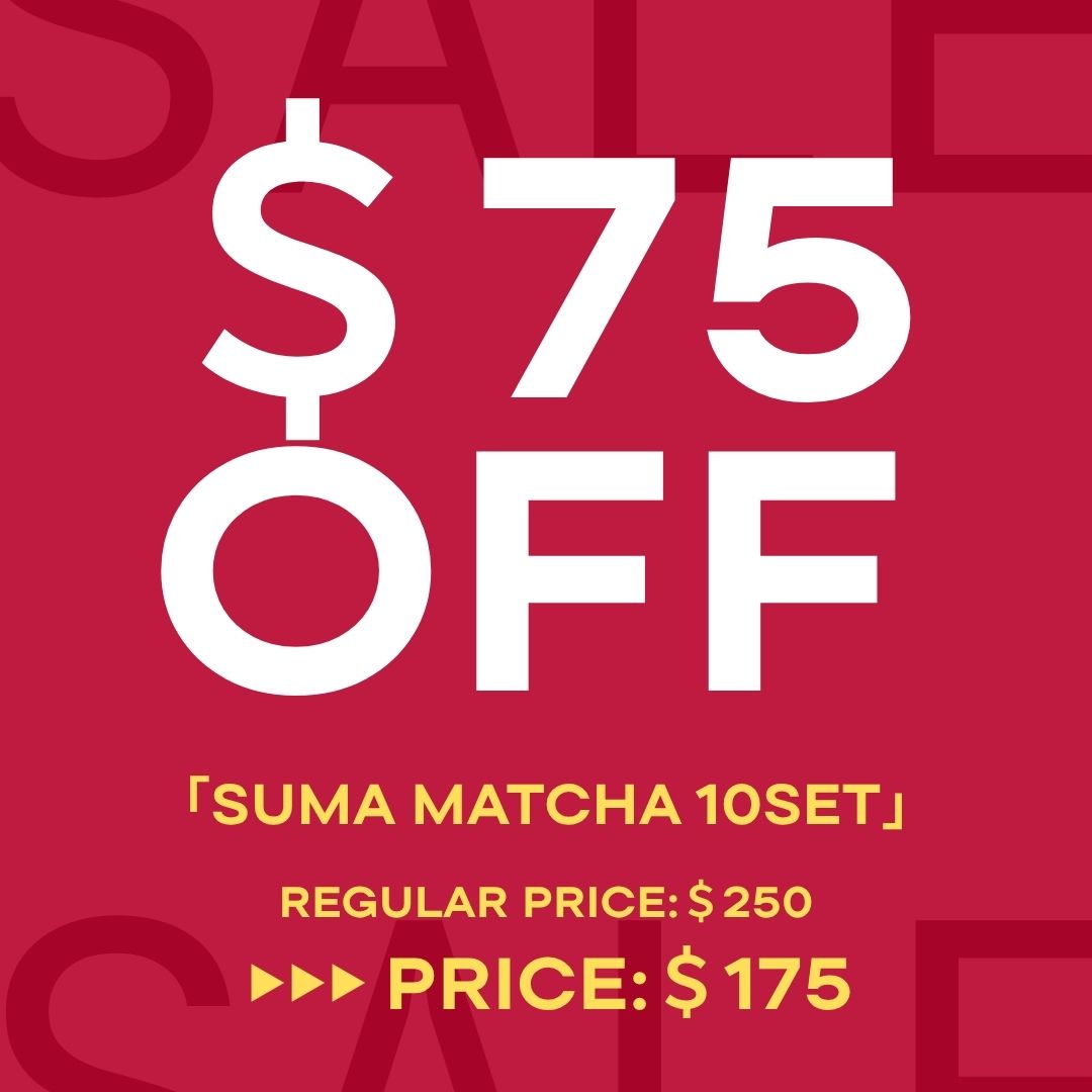 Promotional graphic with a sale message on a red background