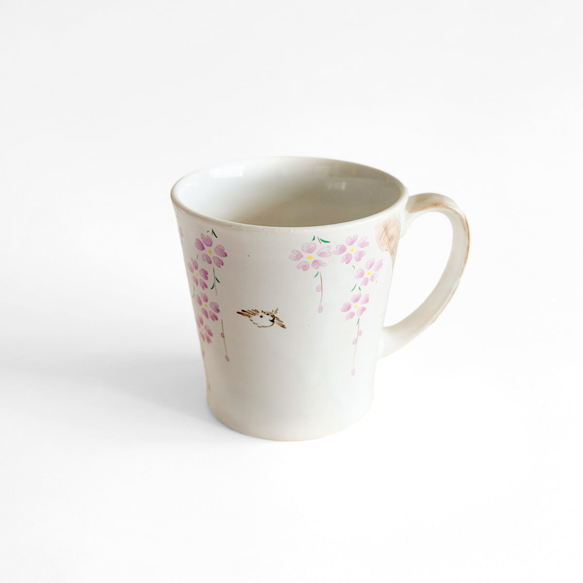 Hand-Painted Kyoto Mug 280ml– Sparrows & Cherry Blossoms