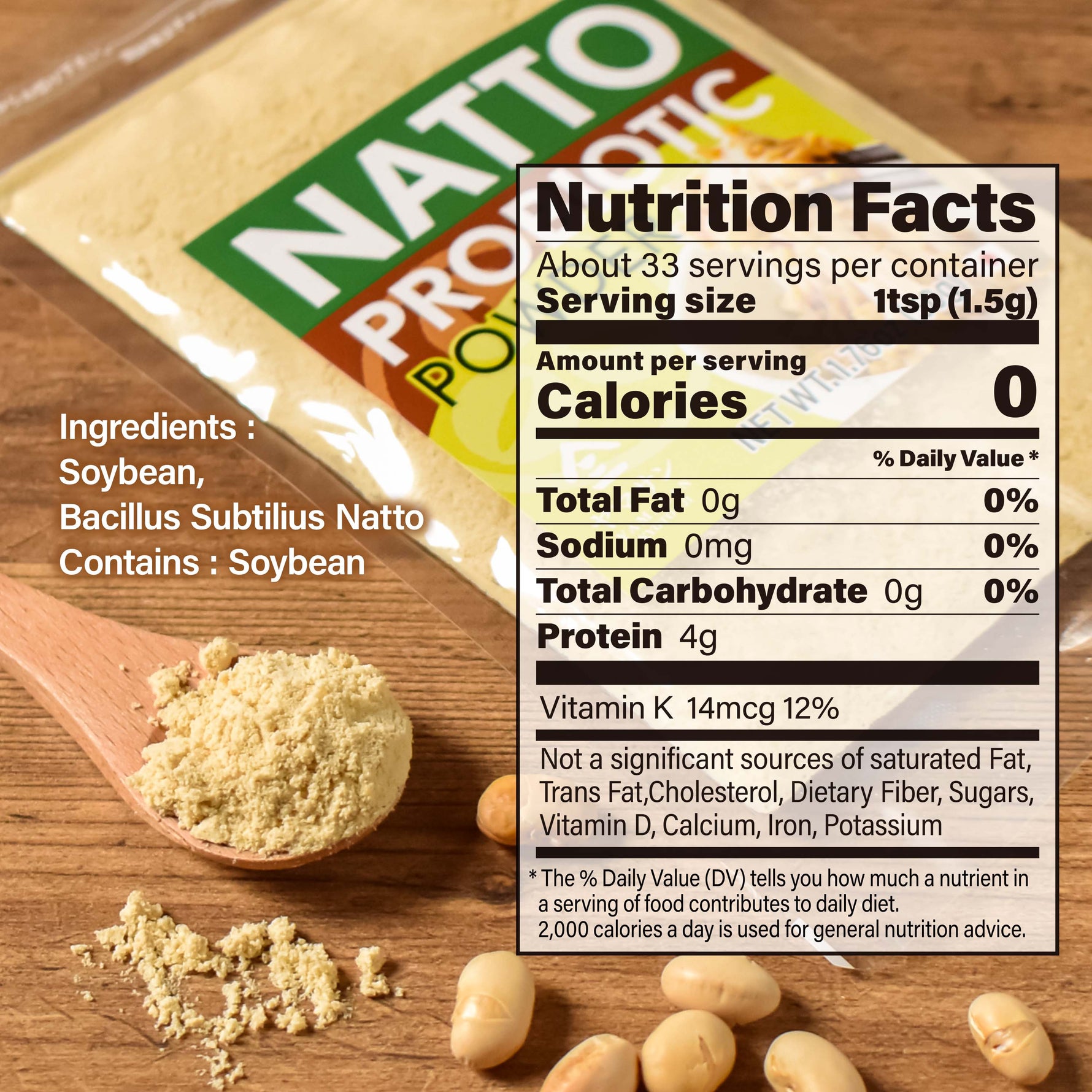 Natto Fermented Soybean Powder 50g(1.76oz) - YAMASAN KYOTOUJI