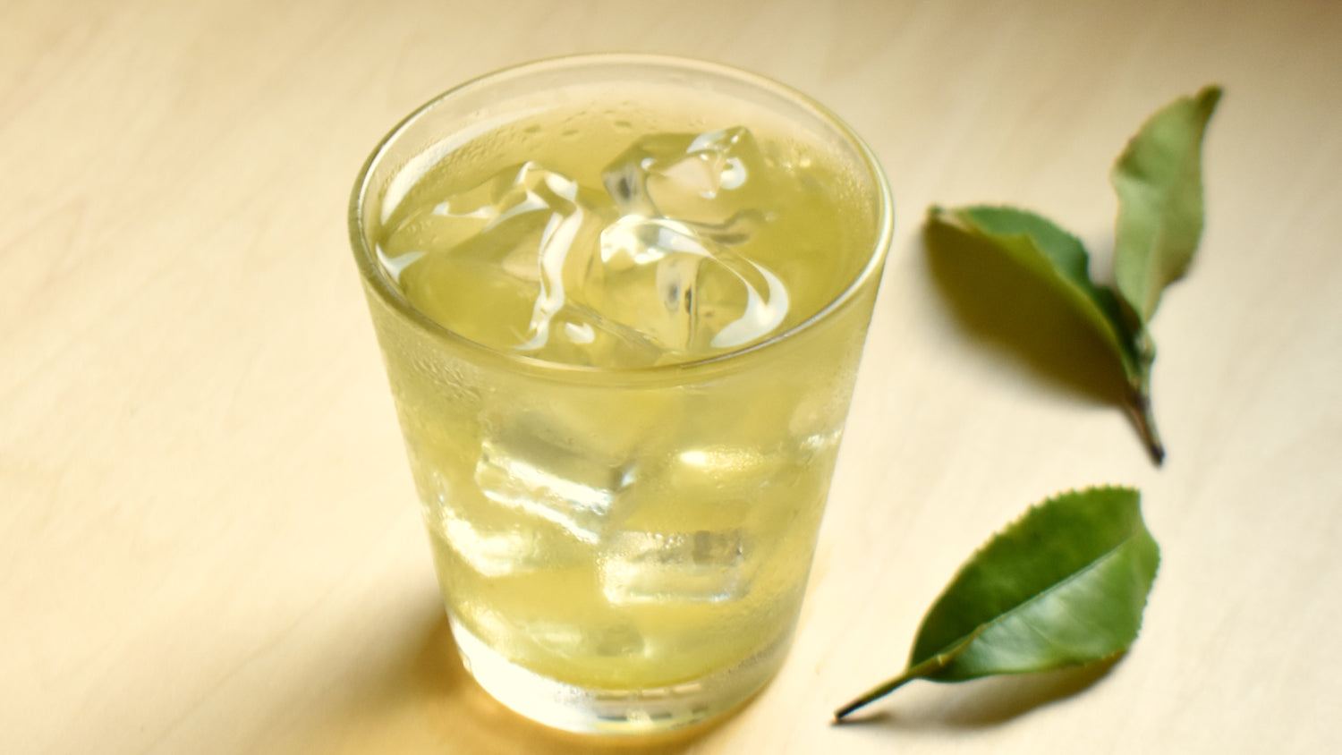 iced Japanese genmaicha with matcha