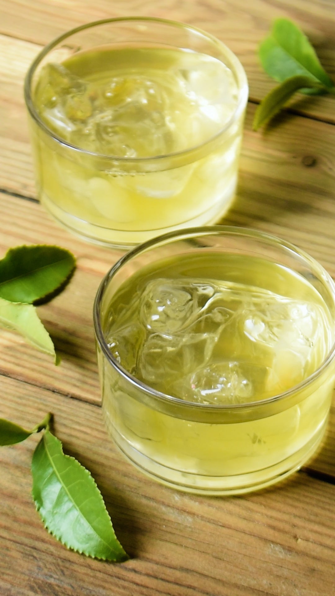 organic sencha green tea on the rocks
