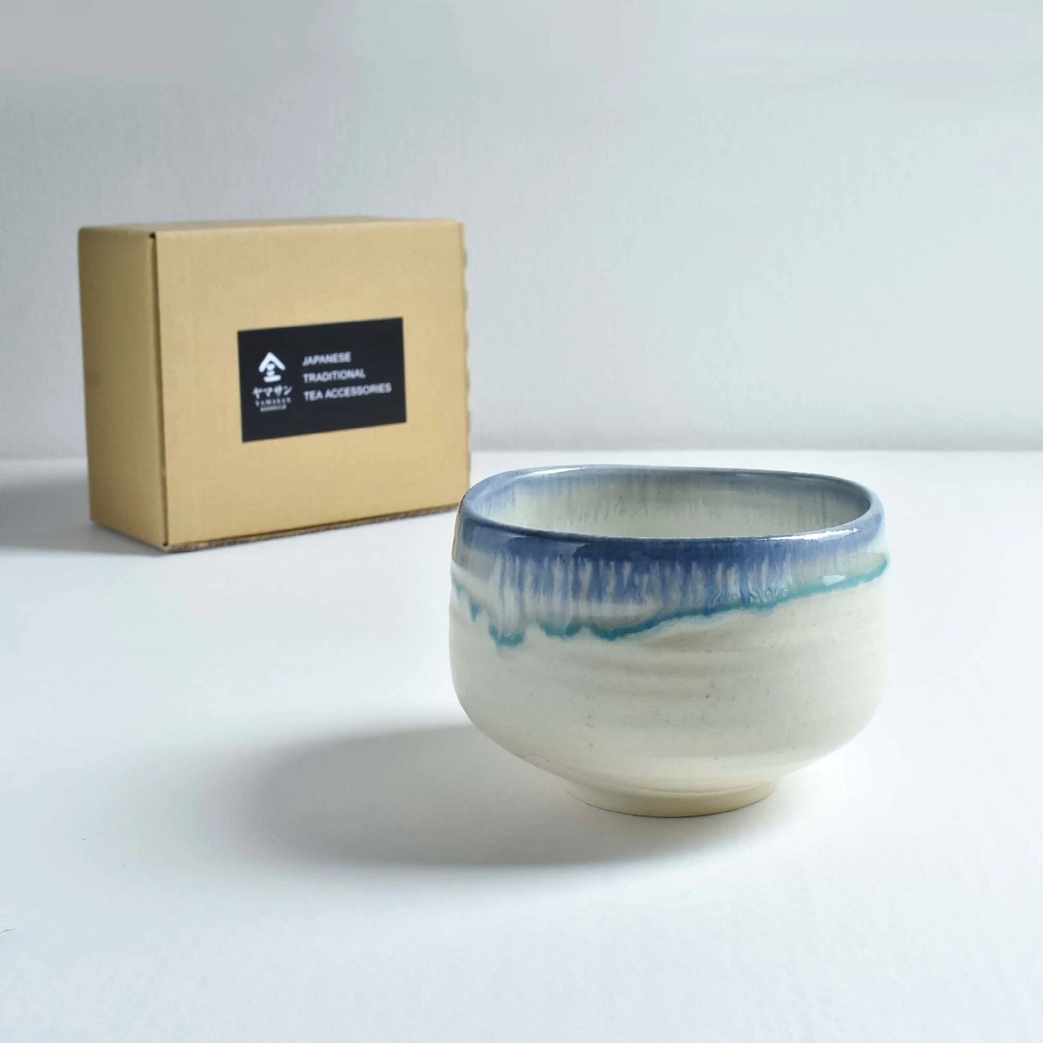 Matcha Tea Bowl -F1545 Porcelain White - YAMASAN KYOTOUJI
