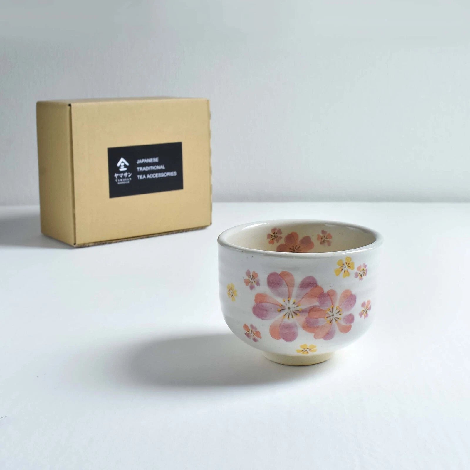 Matcha Tea Bowl -F1509 Sakura Mist - YAMASAN KYOTOUJI