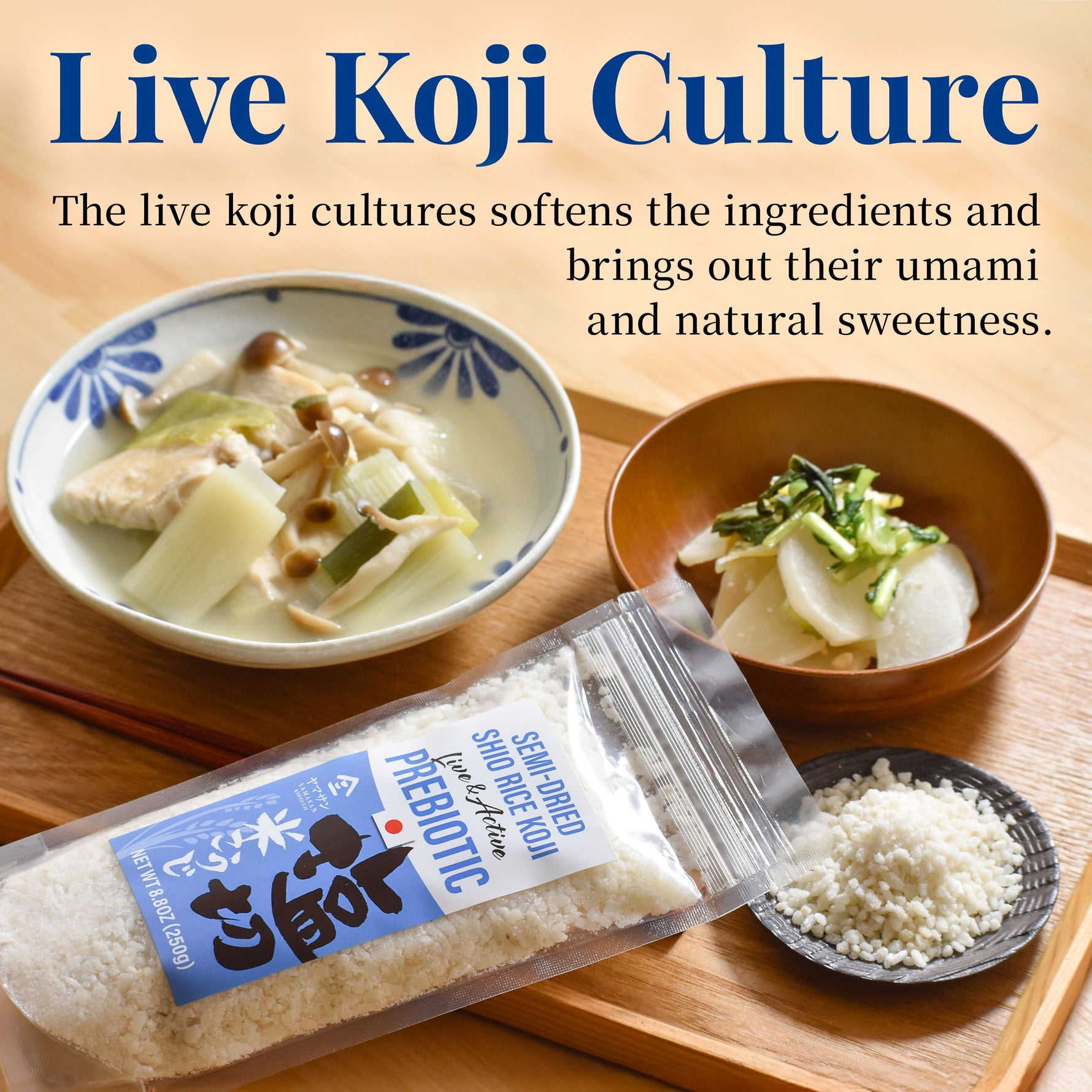 Japanese Semi-Dried Shio Rice Koji 250g(8.8oz) YAMASAN KYOTOUJI